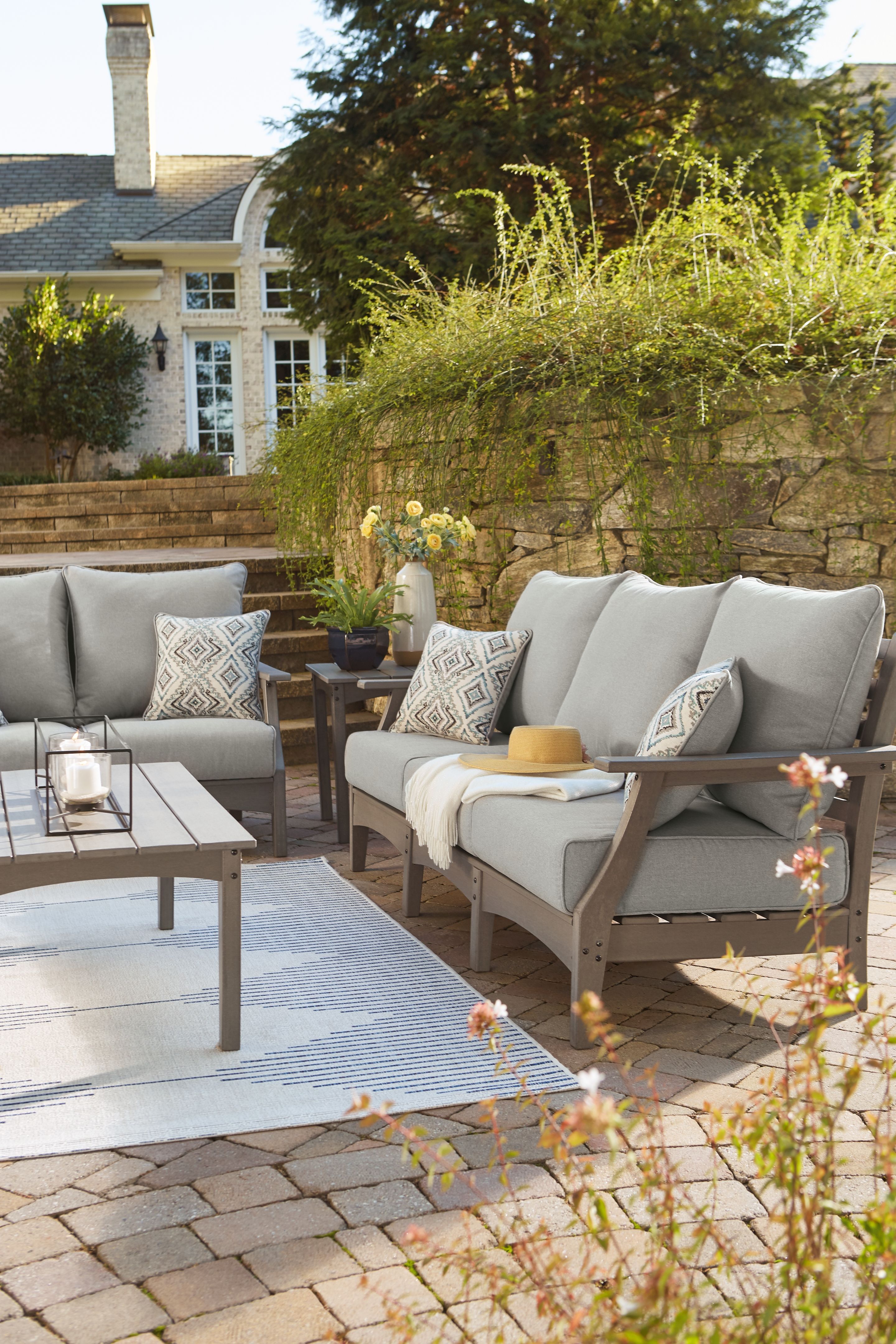Ashley Furniture Visola - Sofa with Cushion - Gray - Image 8