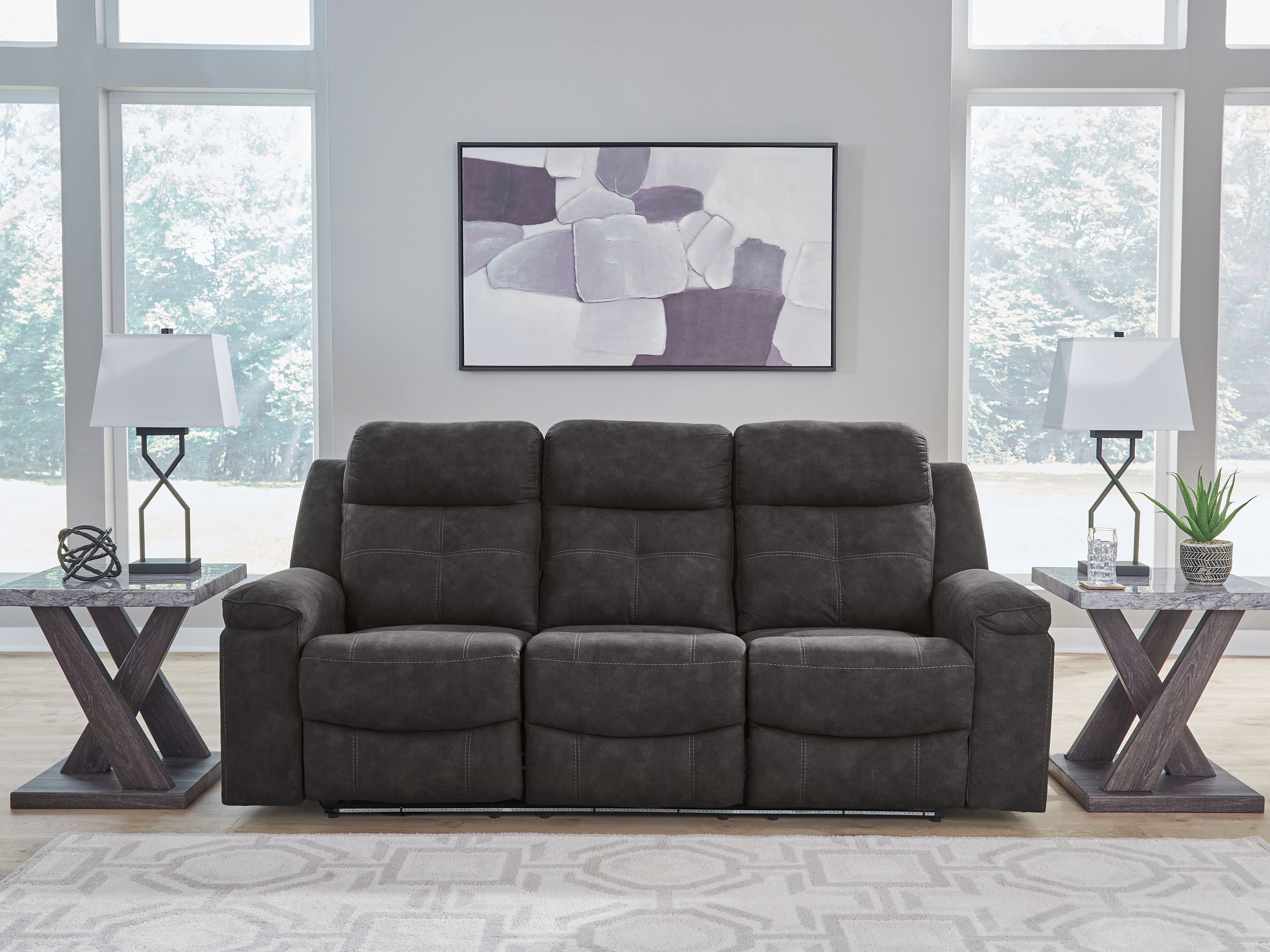 Brysonview - 2 Pc. - Reclining Sofa, Reclining Loveseat With Console - Charcoal