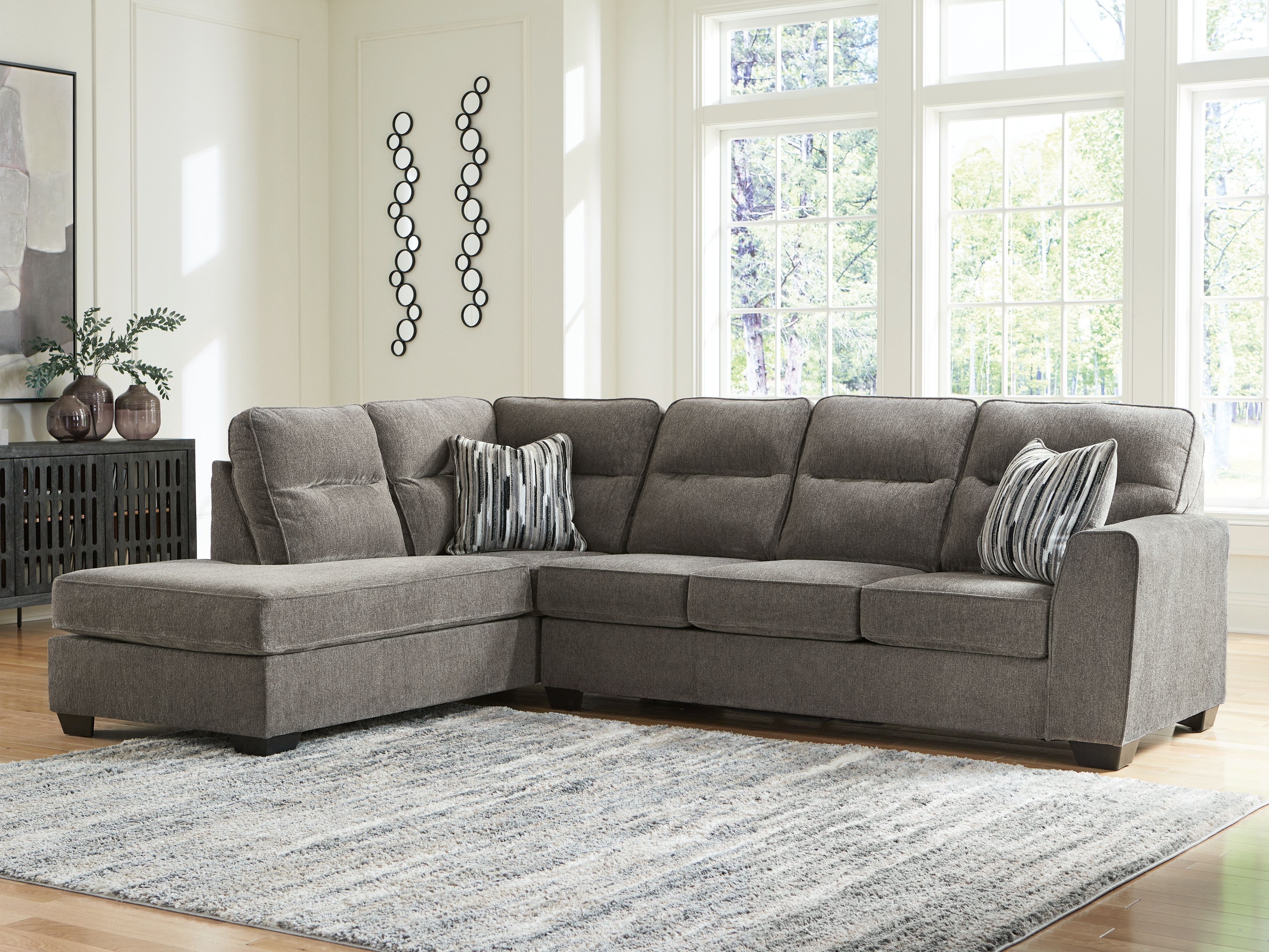 Ashley Furniture Olten - 2-Piece Sectional With LAF Corner Chaise - Graphite - Image 3
