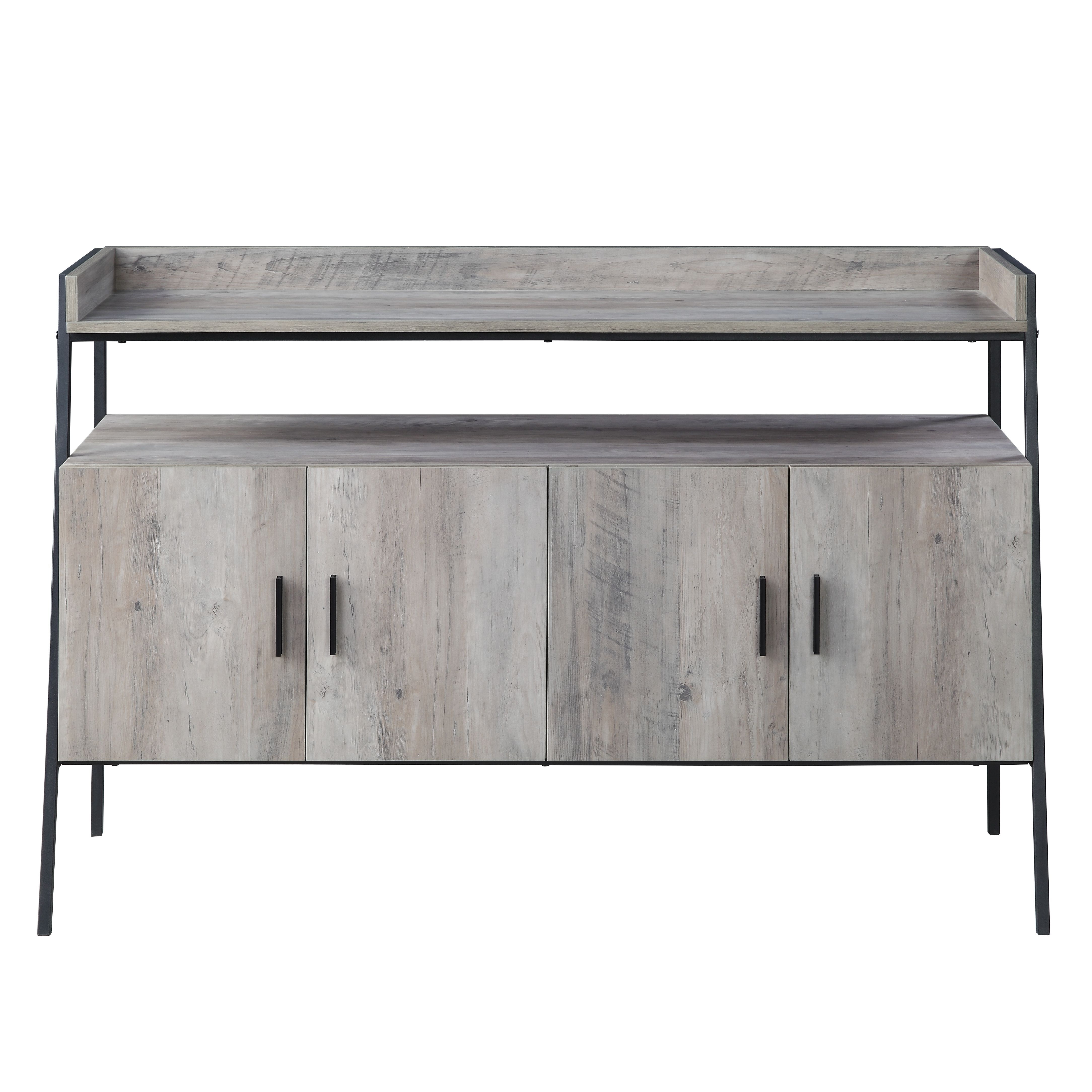 Samiya - TV Stand - Gray Oak & Black, gray, view 5