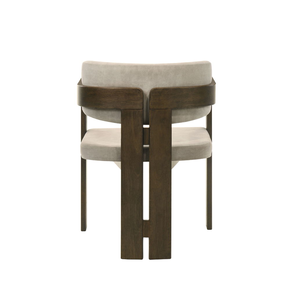 Destin - Side Chair - Light Gray Fabric & Walnut, gray, view 4