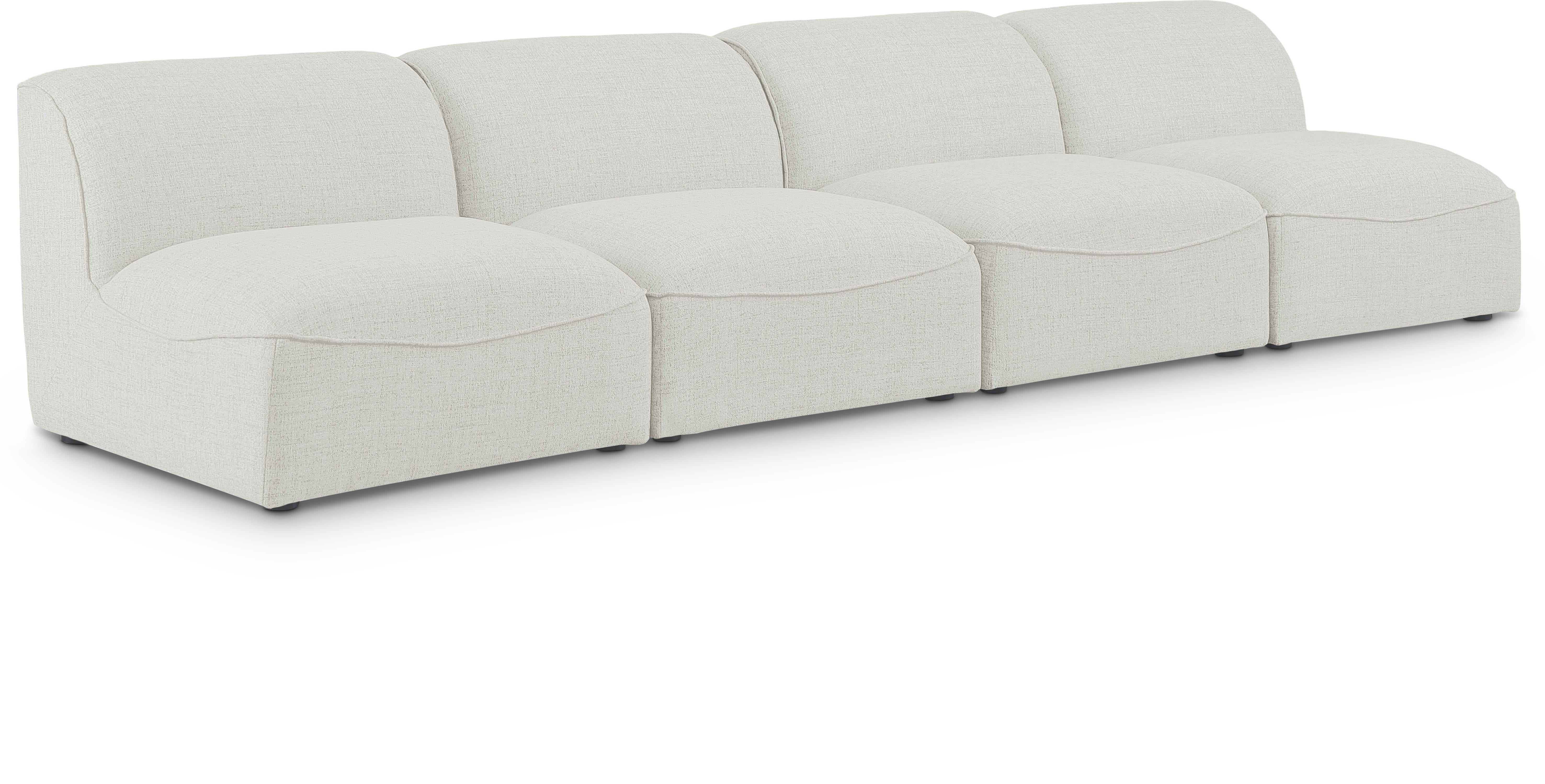 Miramar - 4 Seat Armless Modular Sofa - Cream