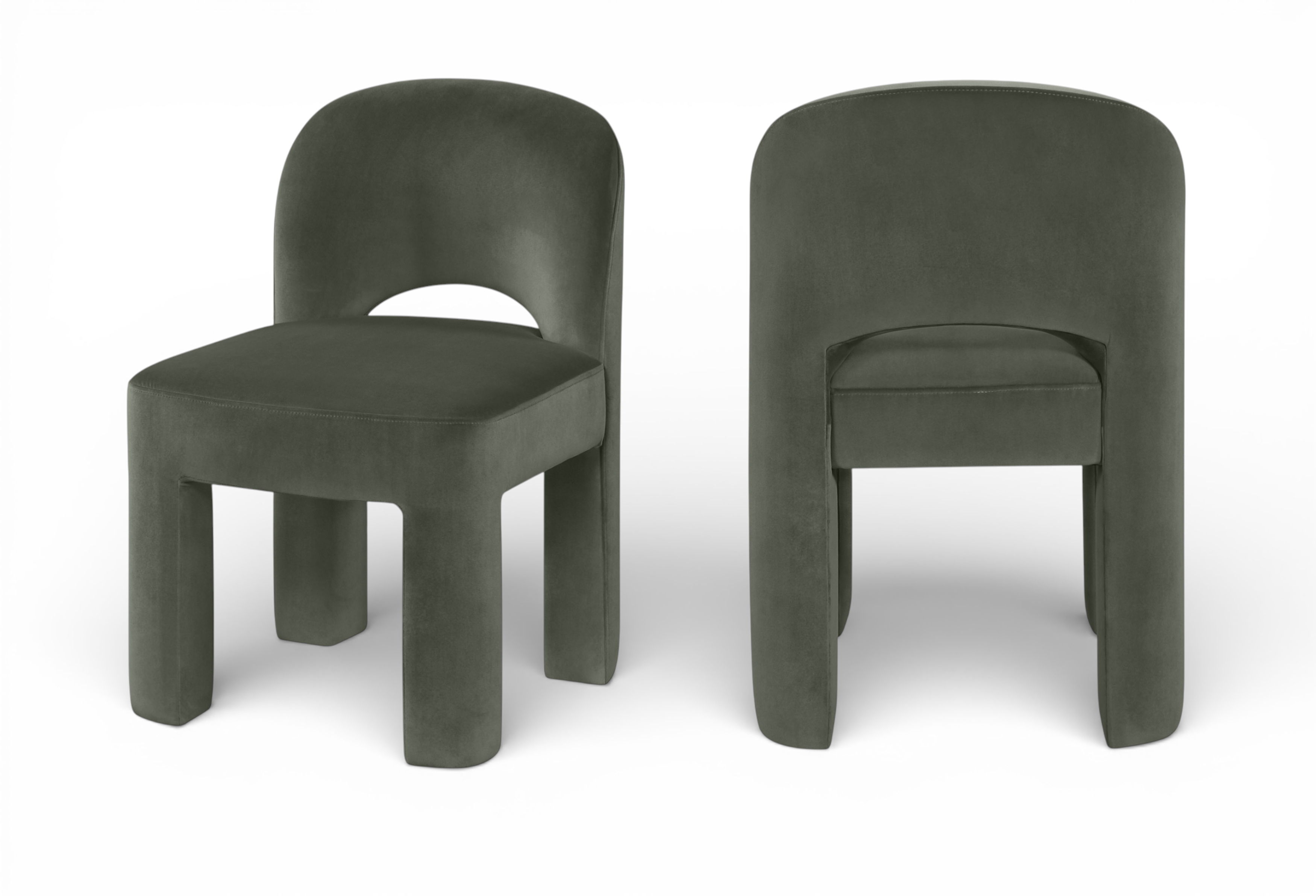 Celine - Velvet Performance Fabric Upholstered Dining Chair (Set of 2) - Green