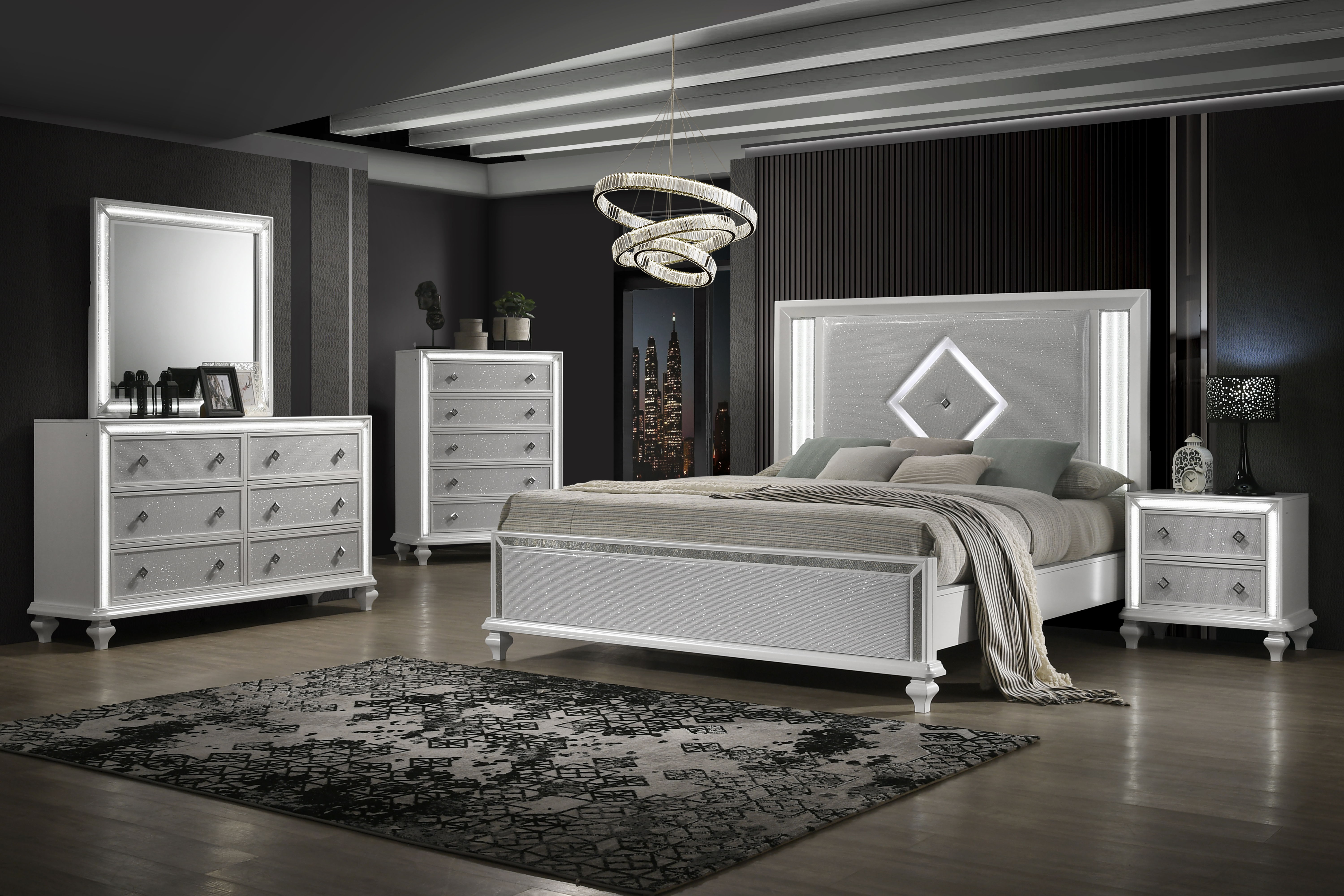 King · 5 Pc · Bed, Dresser, Mirror, Chest, Nightstand
