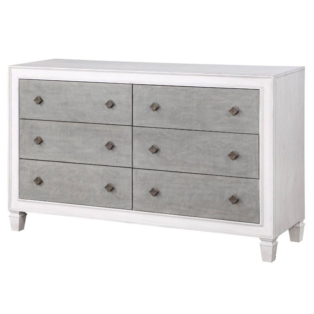 Katia - Dresser - Rustic Gray & Weathered White, white, view 2
