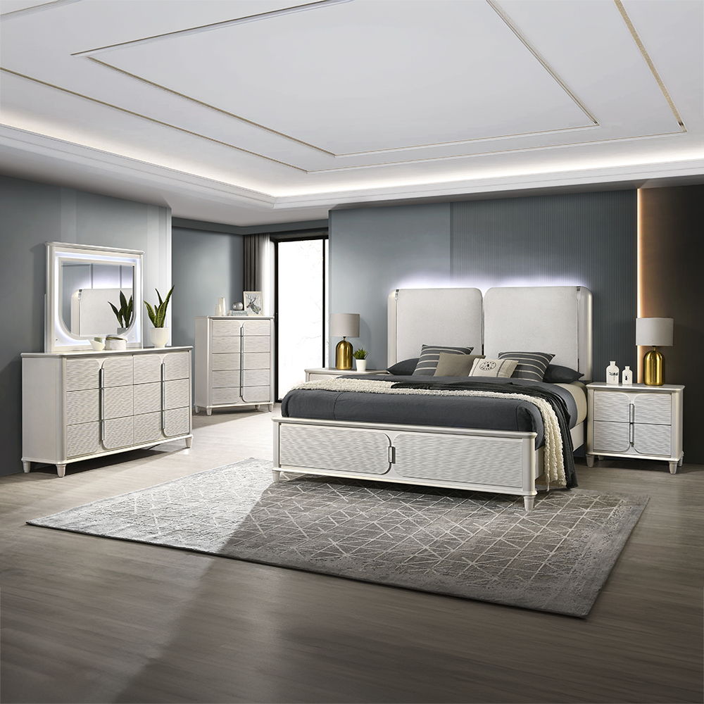 Laveda - Nightstand - Pearl White, white, view 7