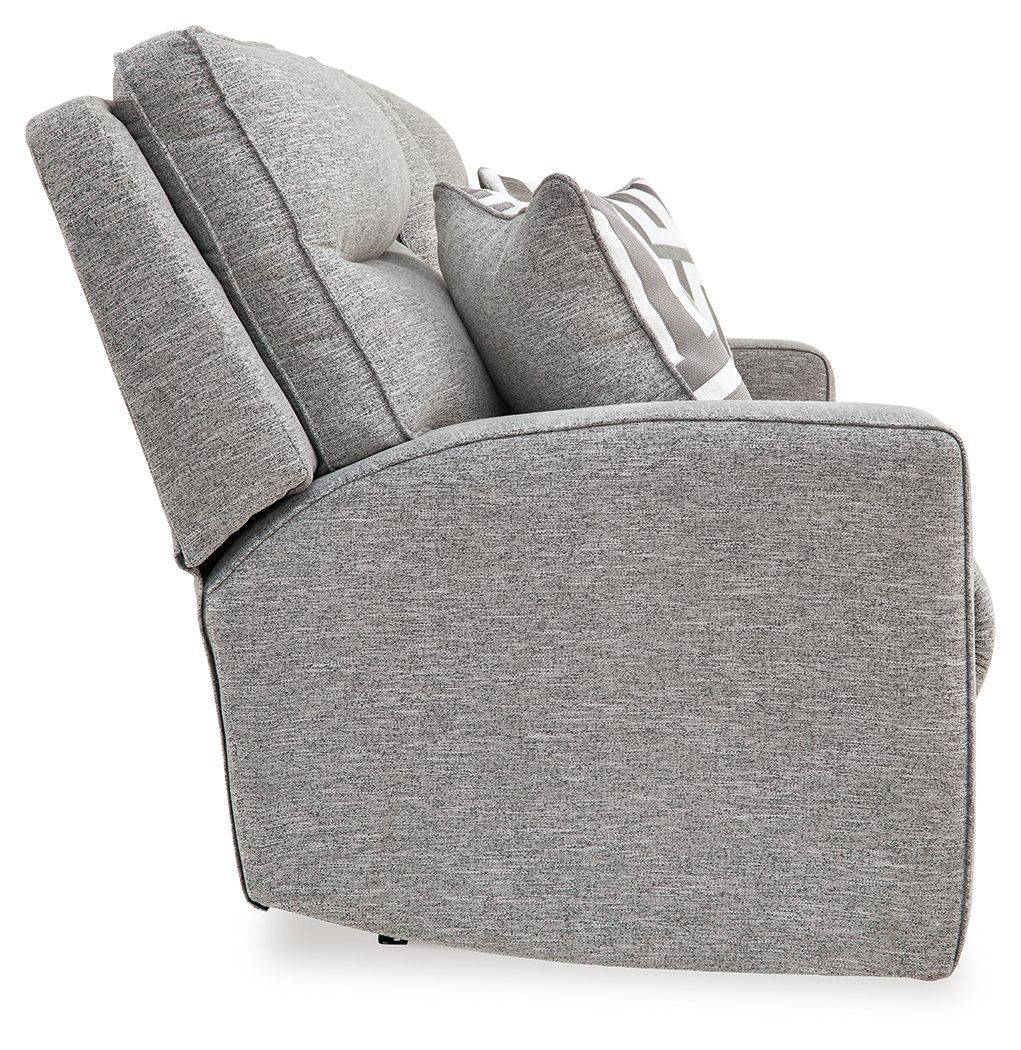Ashley Furniture Biscoe - 2 Pc. - Power Reclining Sofa, Power Reclining Loveseat - Pewter - Image 9