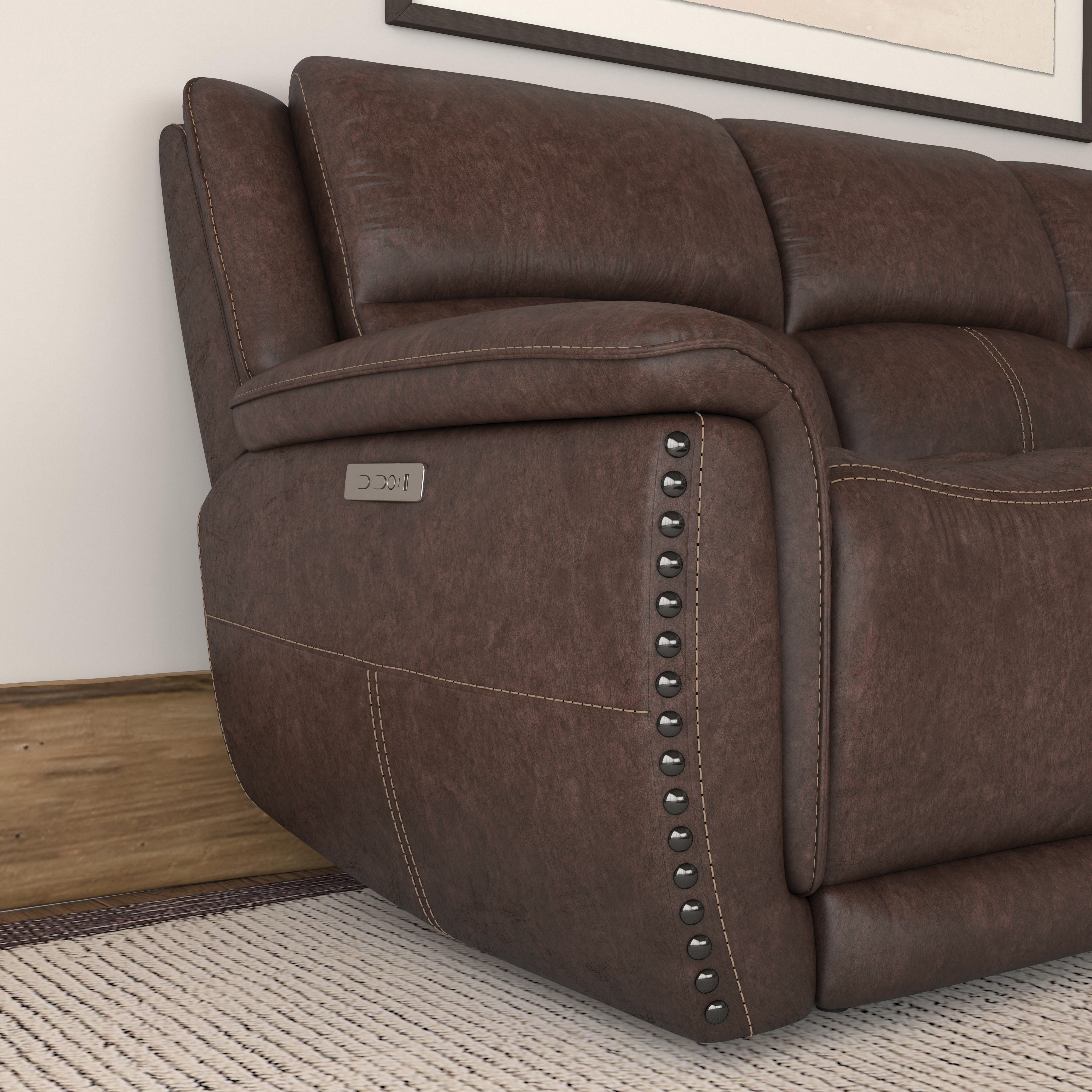 Beau - Power Reclining Sofa With Power Headrests - Sable, dark brown, view 6