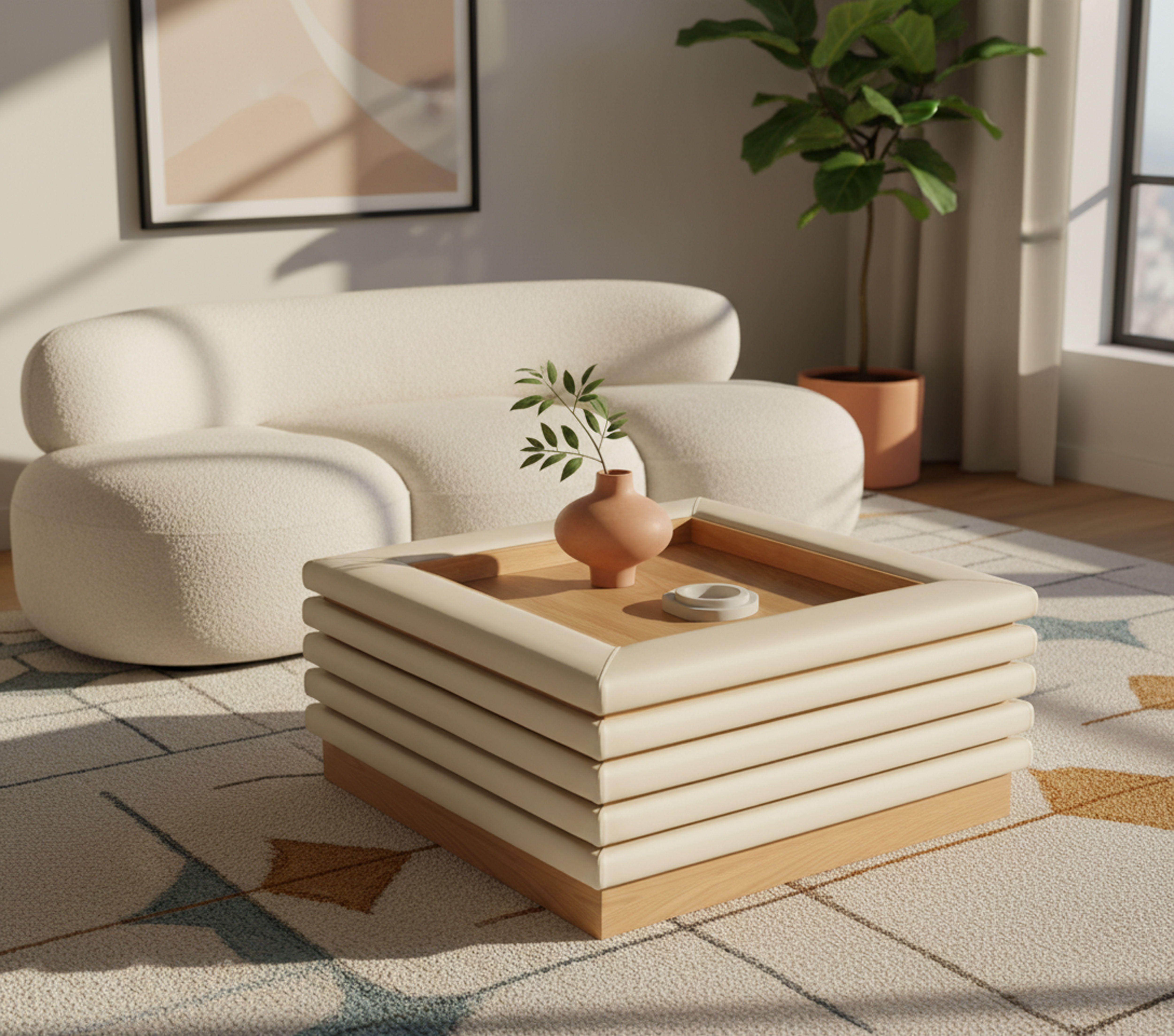 Rory - Square Coffee Table - Cream
