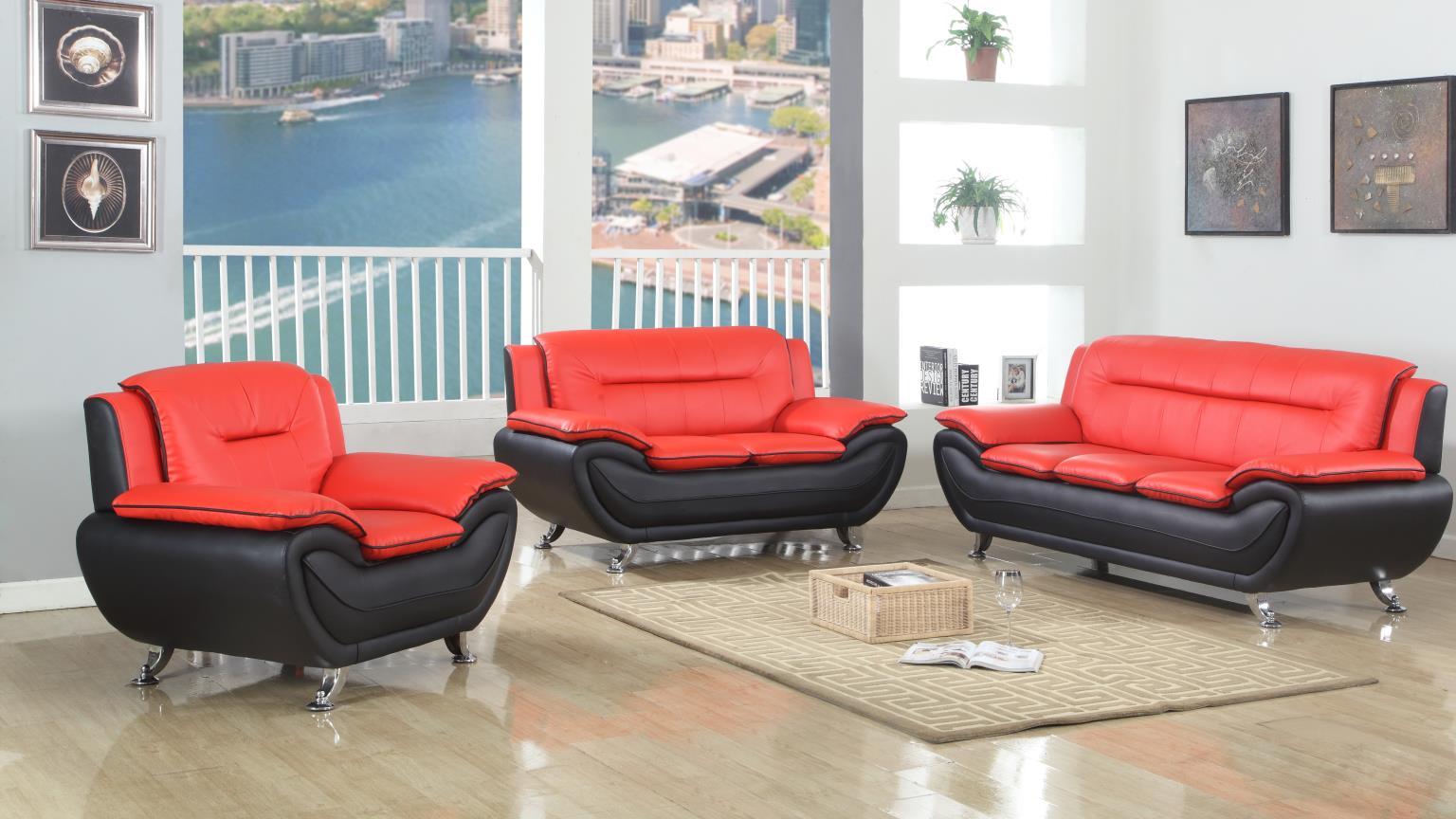 U486 - 2 Piece Living Room Set (Sofa & Loveseat) - Red