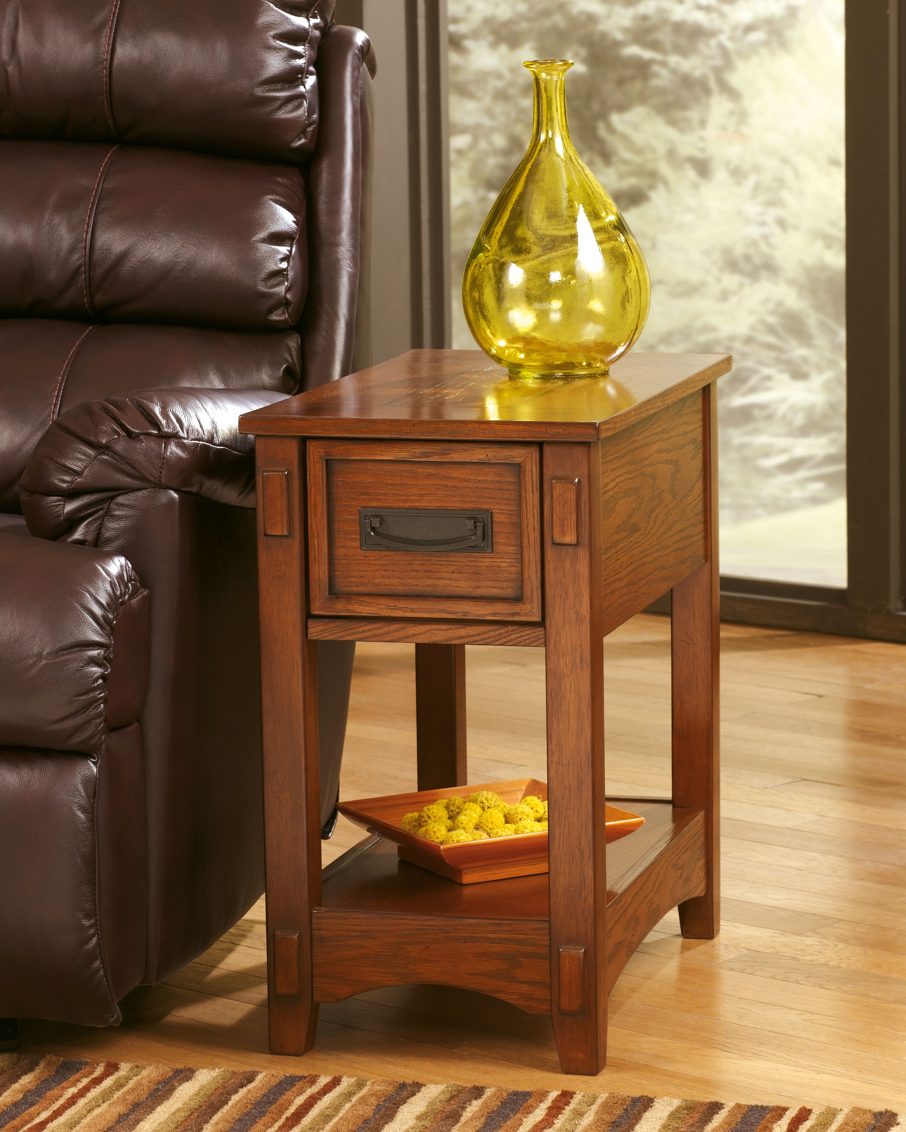 Ashley Furniture Breegin - Chair Side End Table - 1 Drawer - Brown - Image 9