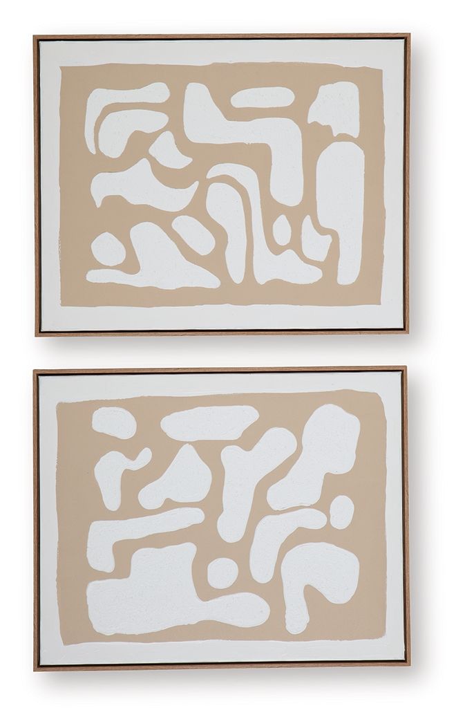 Ashley Furniture Waldett - Wall Art Set (Set of 2) - Beige / White - Image 4