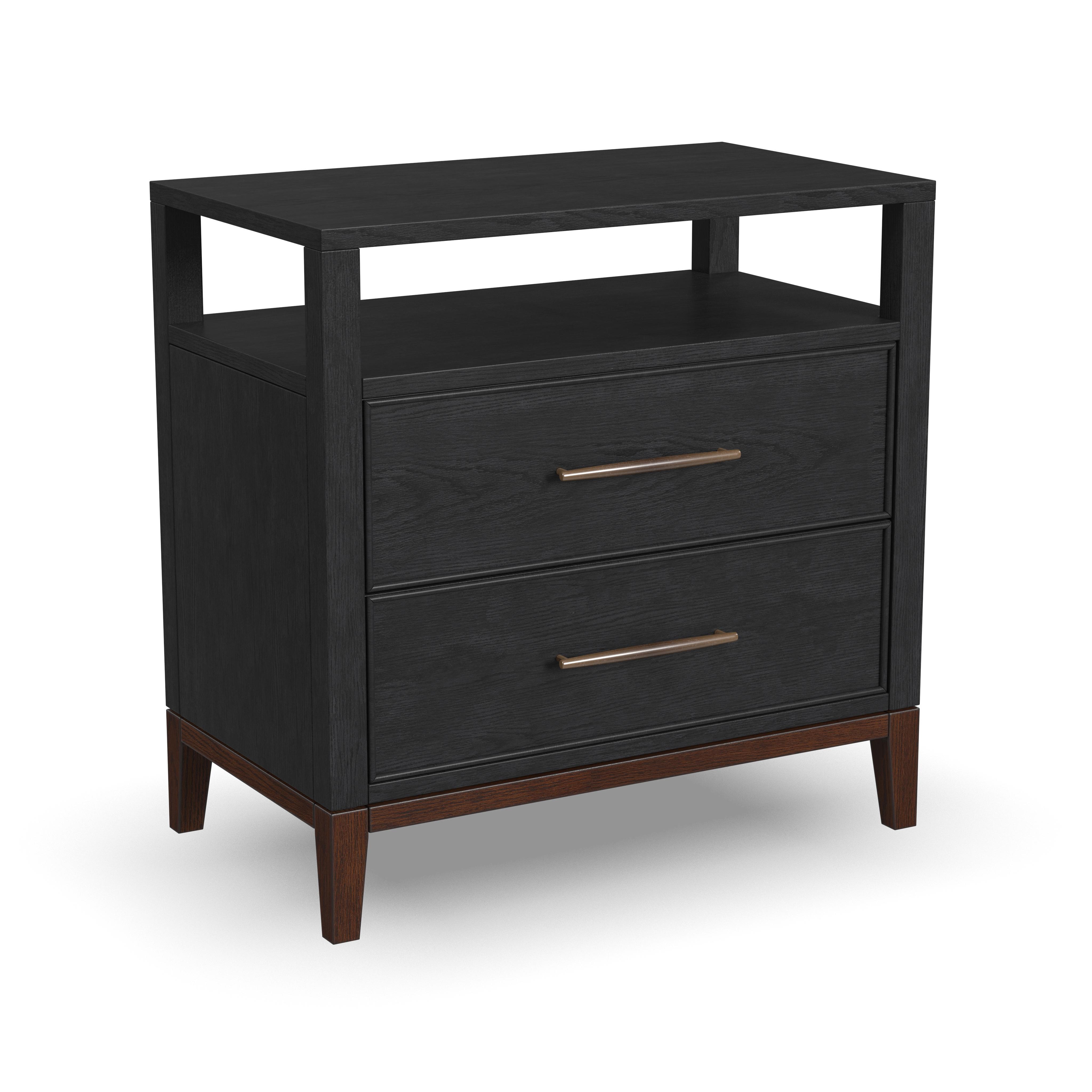 Waterfall - Nightstand - Black, black
