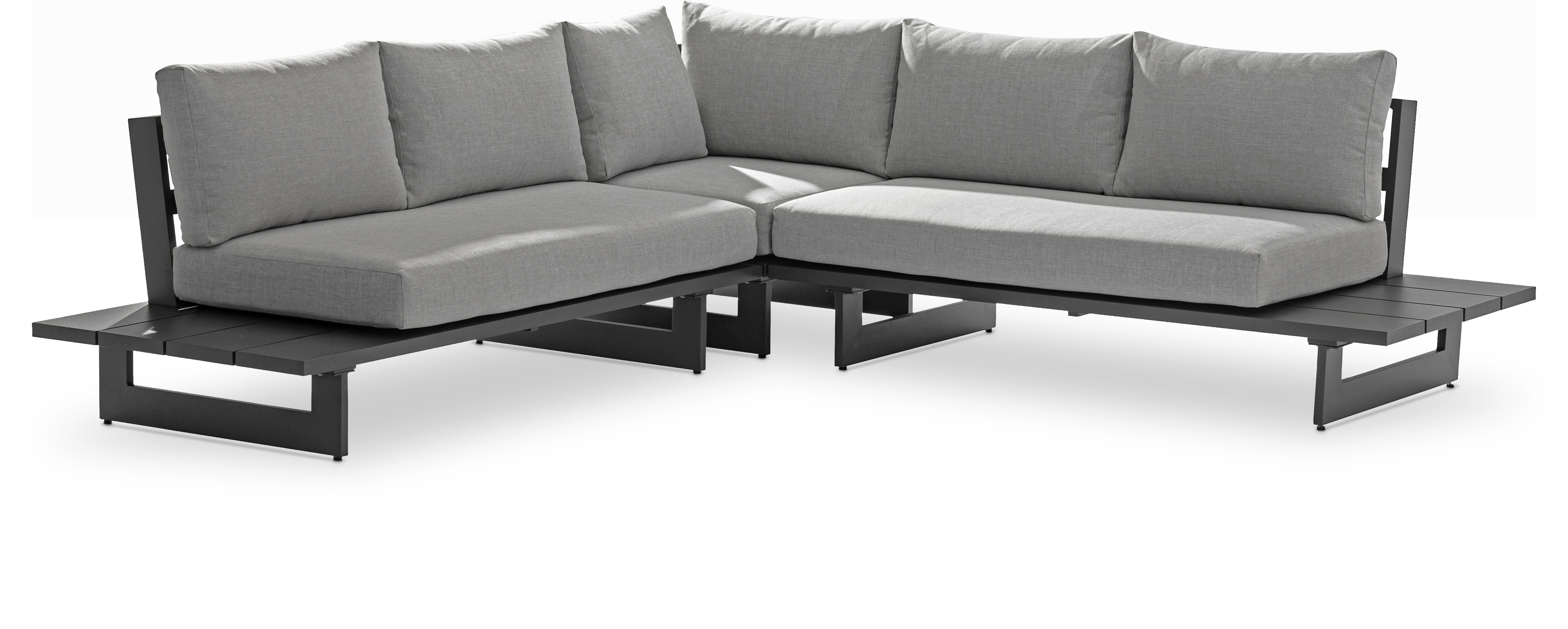 Maldives - Water Resistant Outdoor Patio Sectional With Gray Frame - Gray