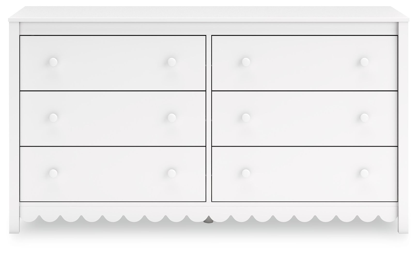 Hallityn - Six Drawer Dresser - White, white, view 6