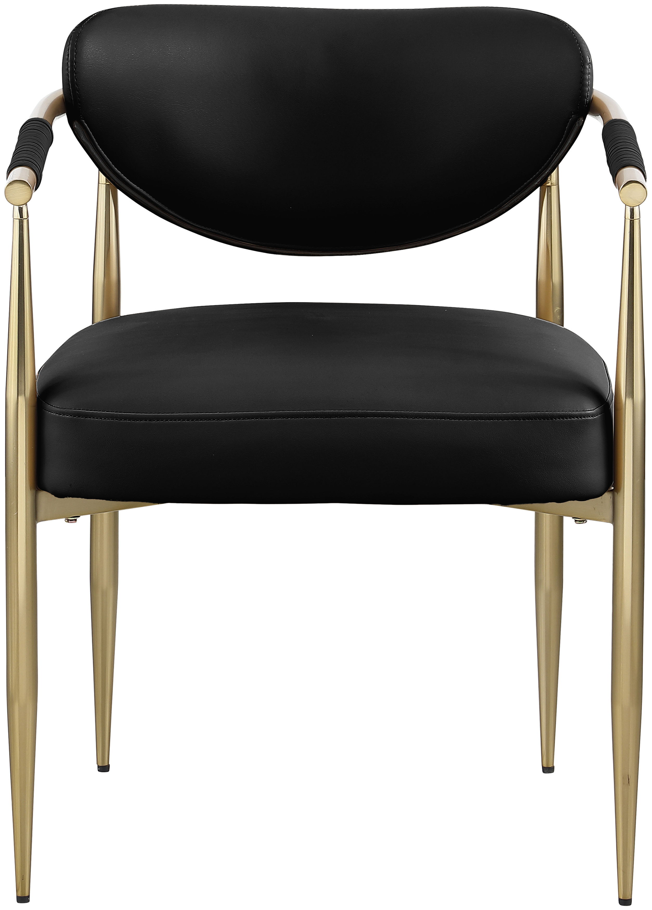 Virella - Vegan Leather Upholstered Dining Chair With Gold Base (Set of 2) - Black