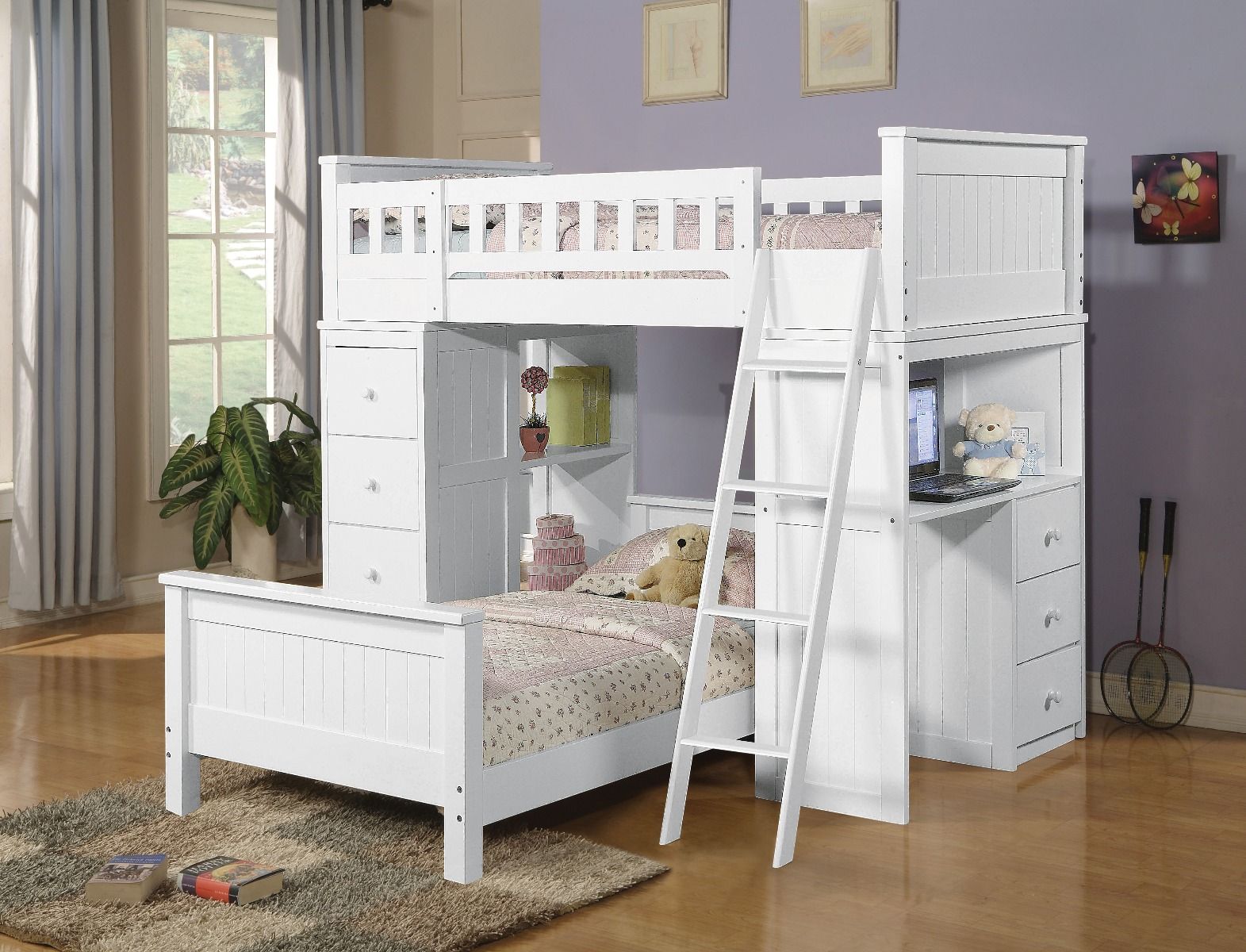 Willoughby - Twin Loft Bed - White, white