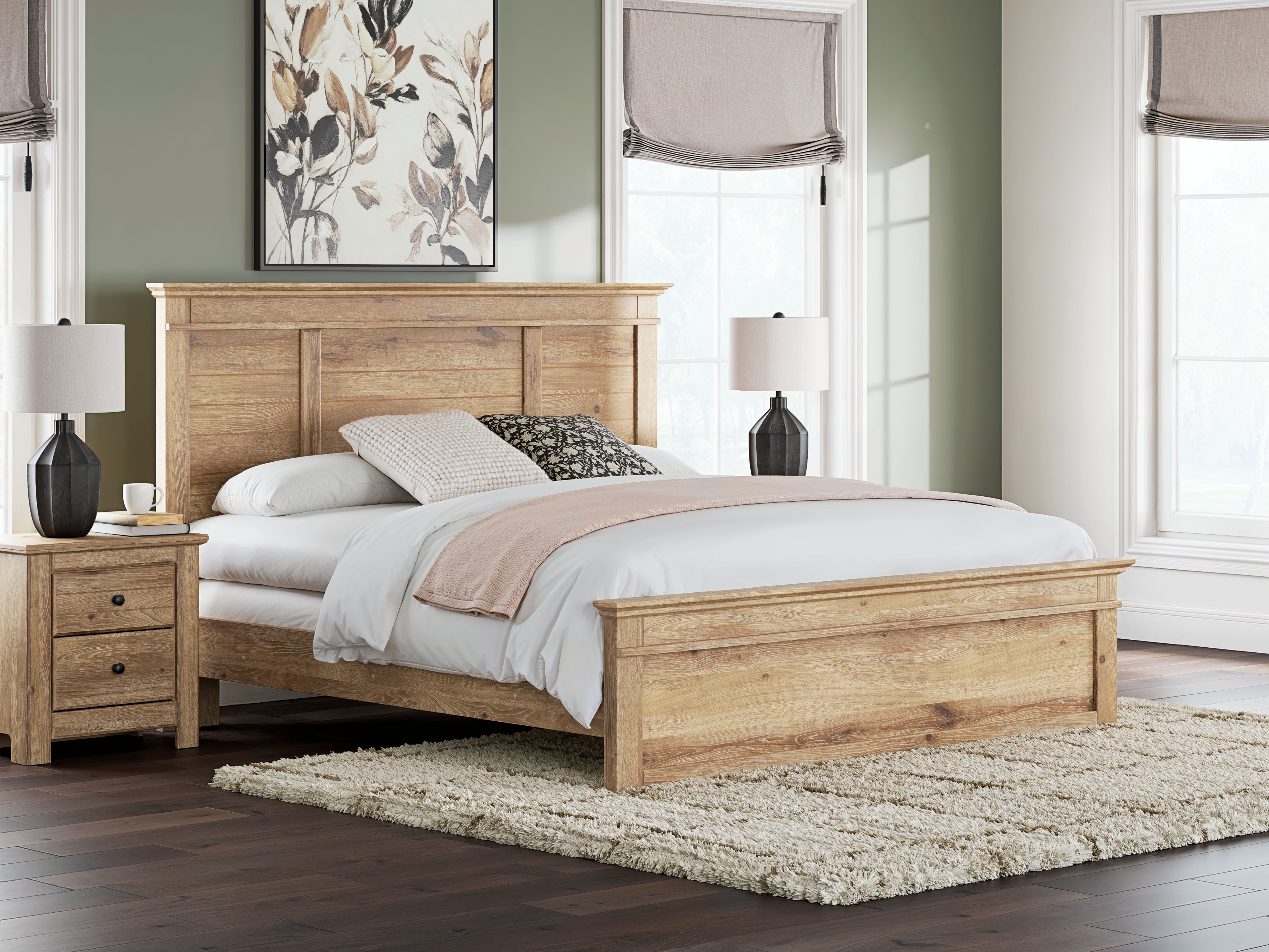 Makidern - King Panel Bed - Tan
