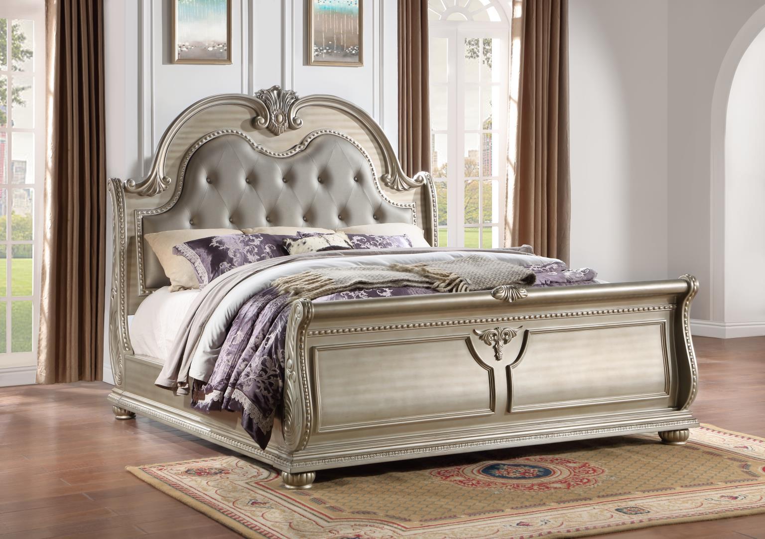 B055 - Queen Bed - Champagne