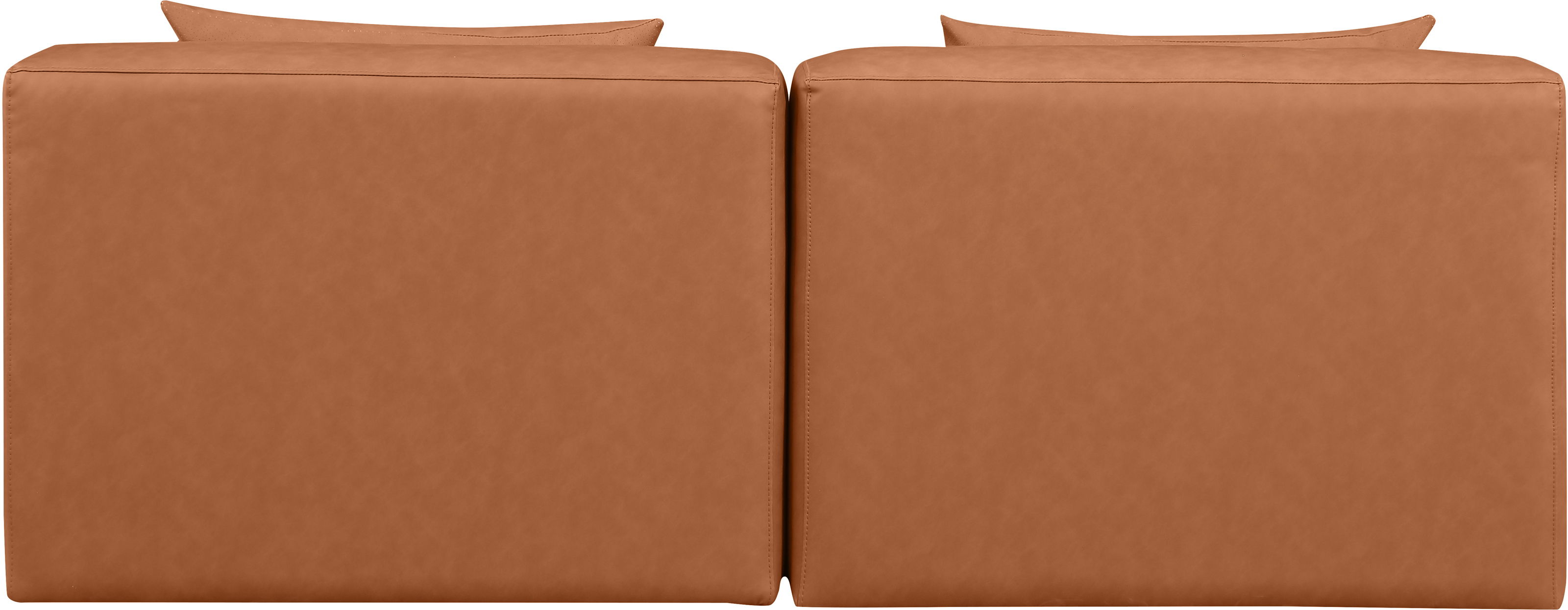 Cube - Modular 2 Piece Armless Sofa - Cognac