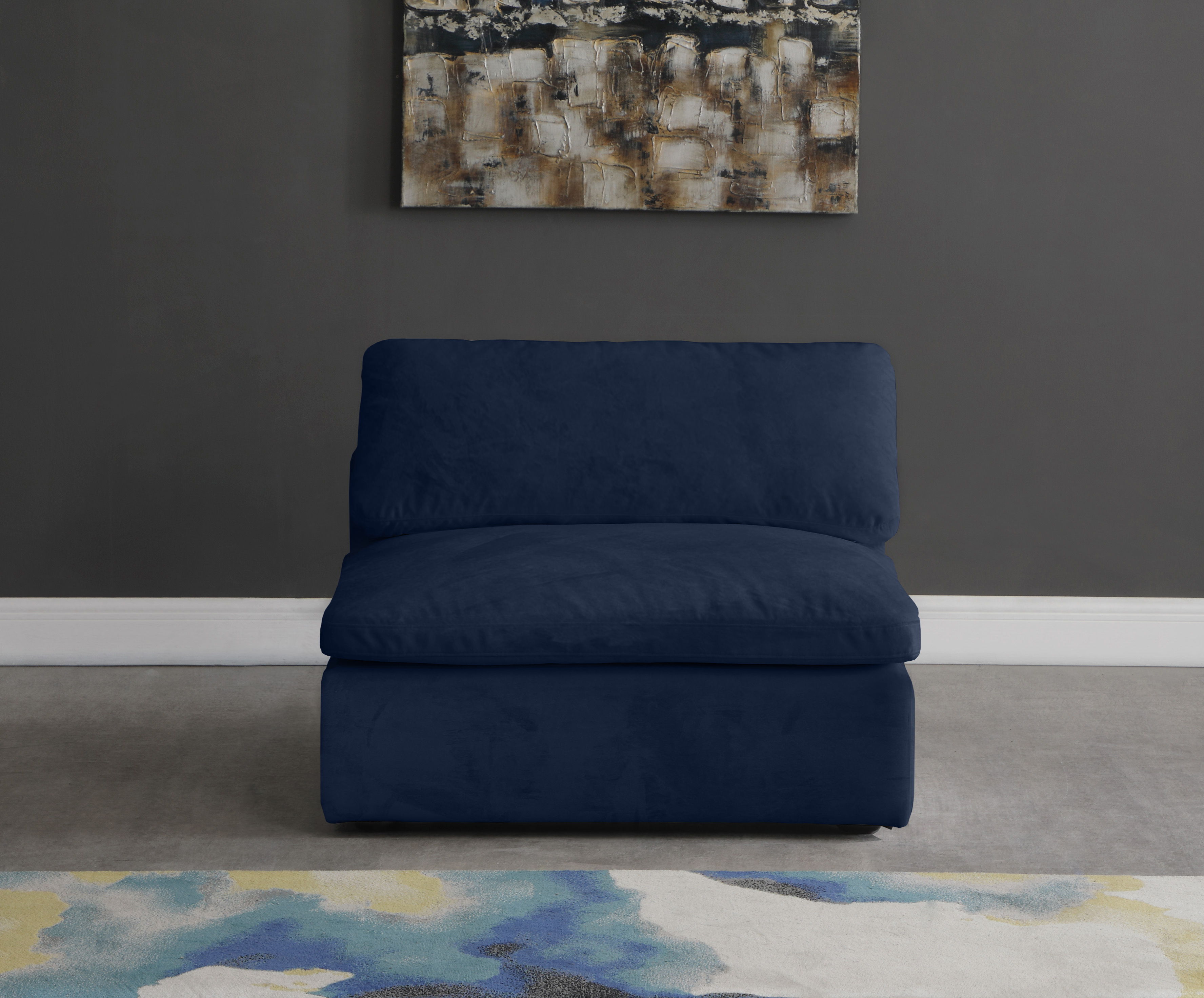 Cozy - Armless Chair - Navy