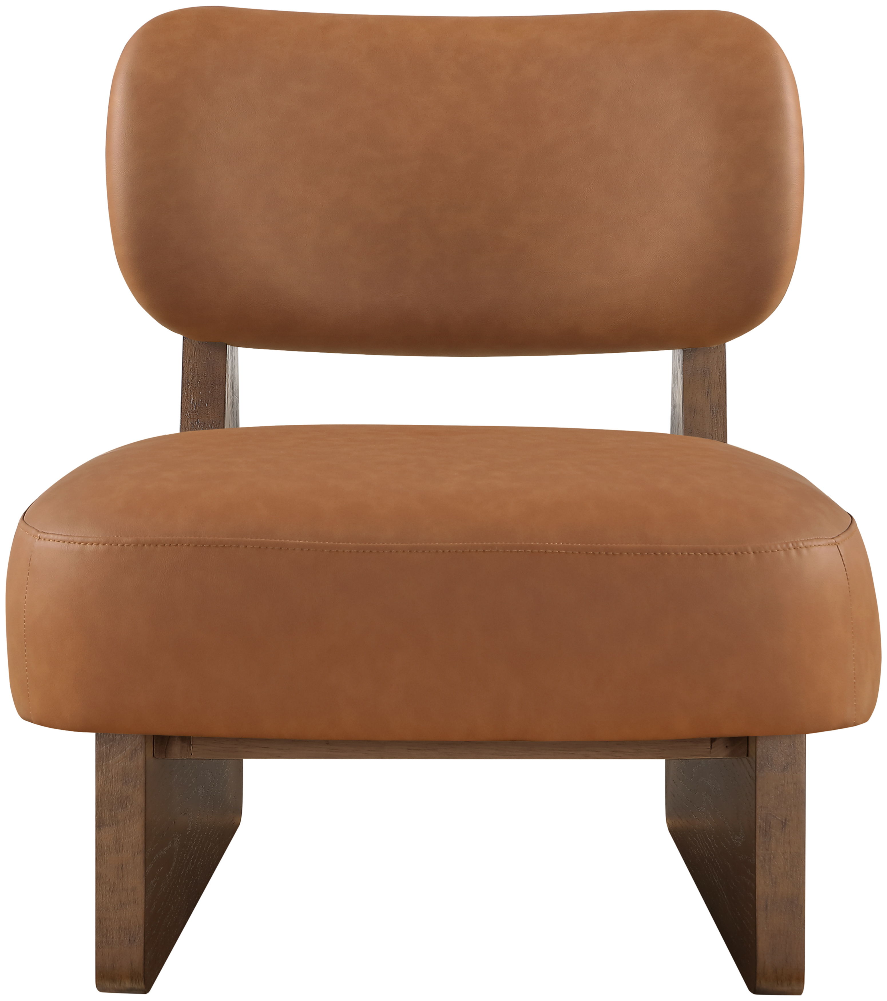 Vetra - Vegan Leather Upholstered Accent Chair - Cognac / Painted Brown