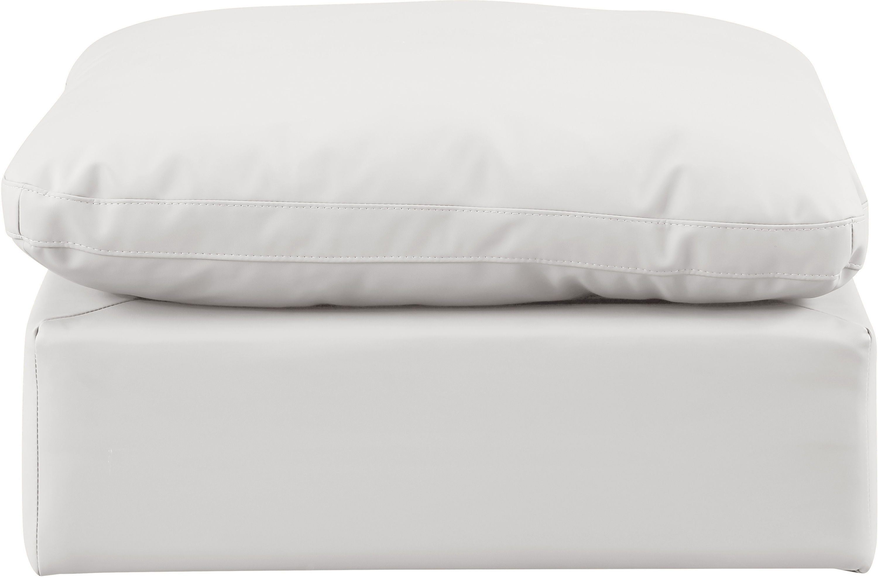 Indulge - Faux Leather Ottoman - Cream