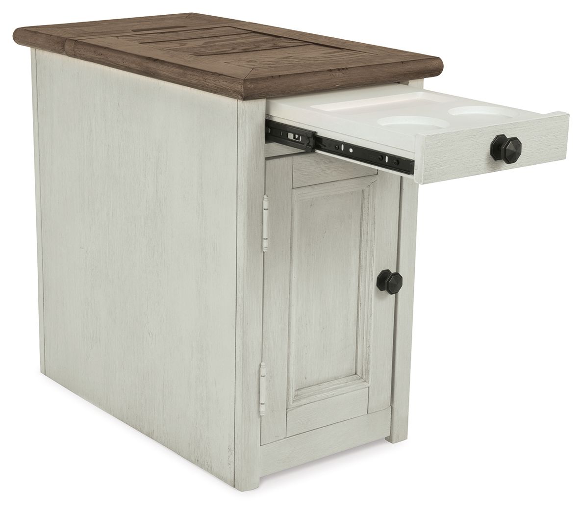 Ashley Furniture Bolanburg - Chair Side End Table - Door - White / Brown / Beige - Image 5