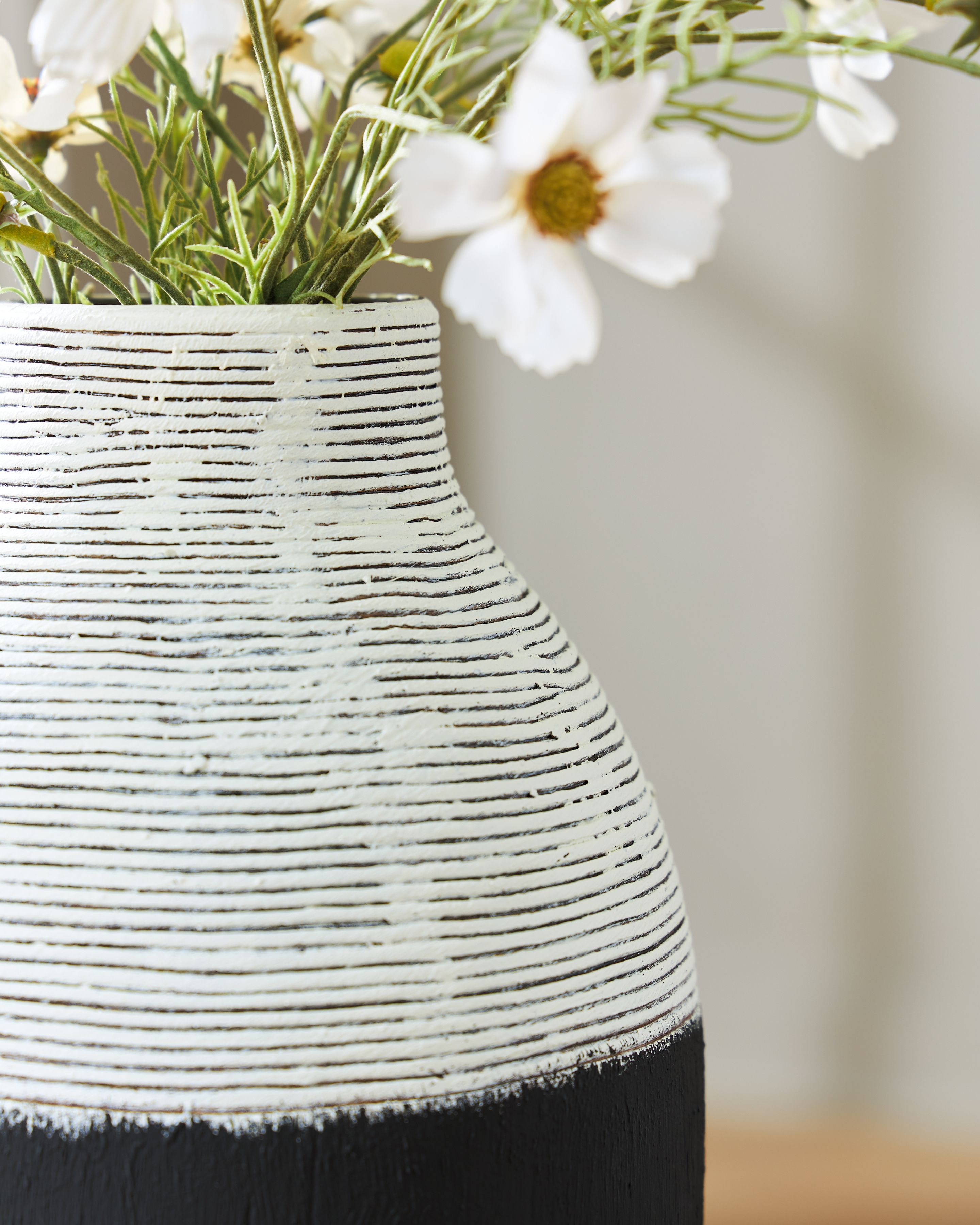 Girtha - Vase - 13" - Antique White / Black