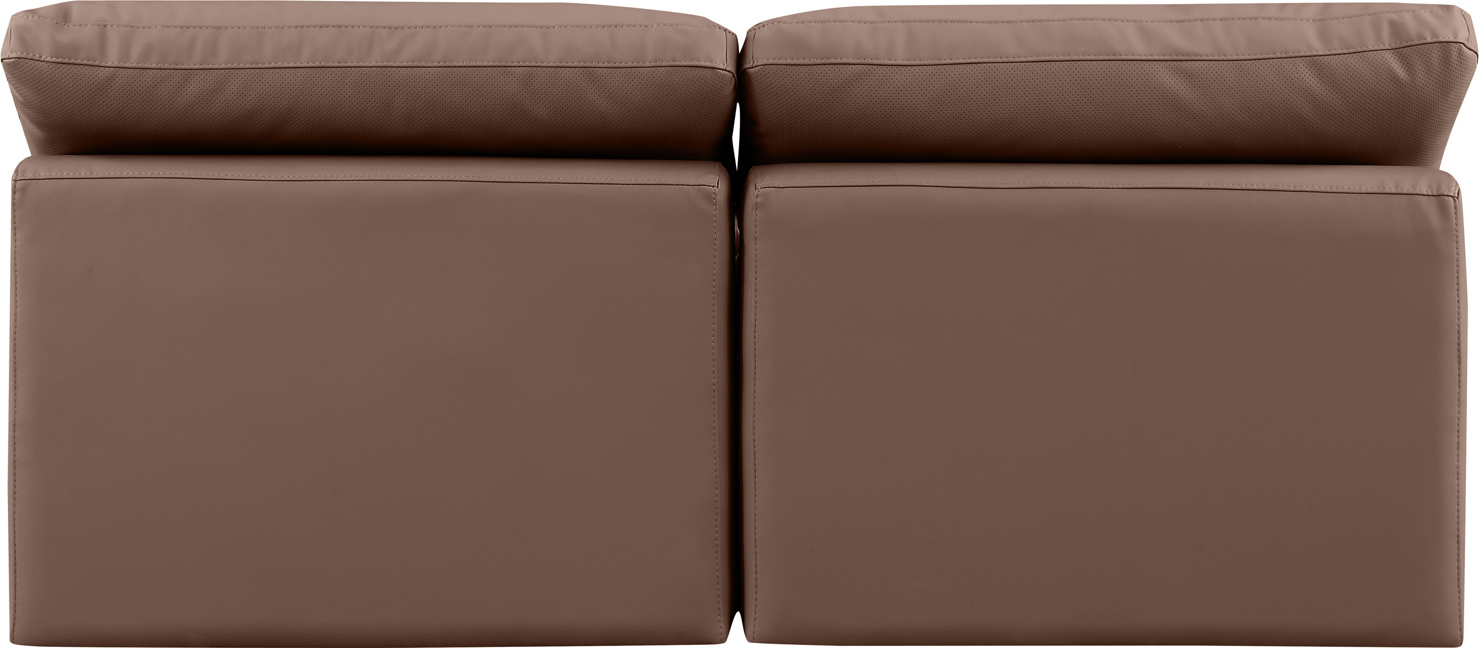 Indulge - Faux Leather 2 Piece Modular Armless Sofa - Brown