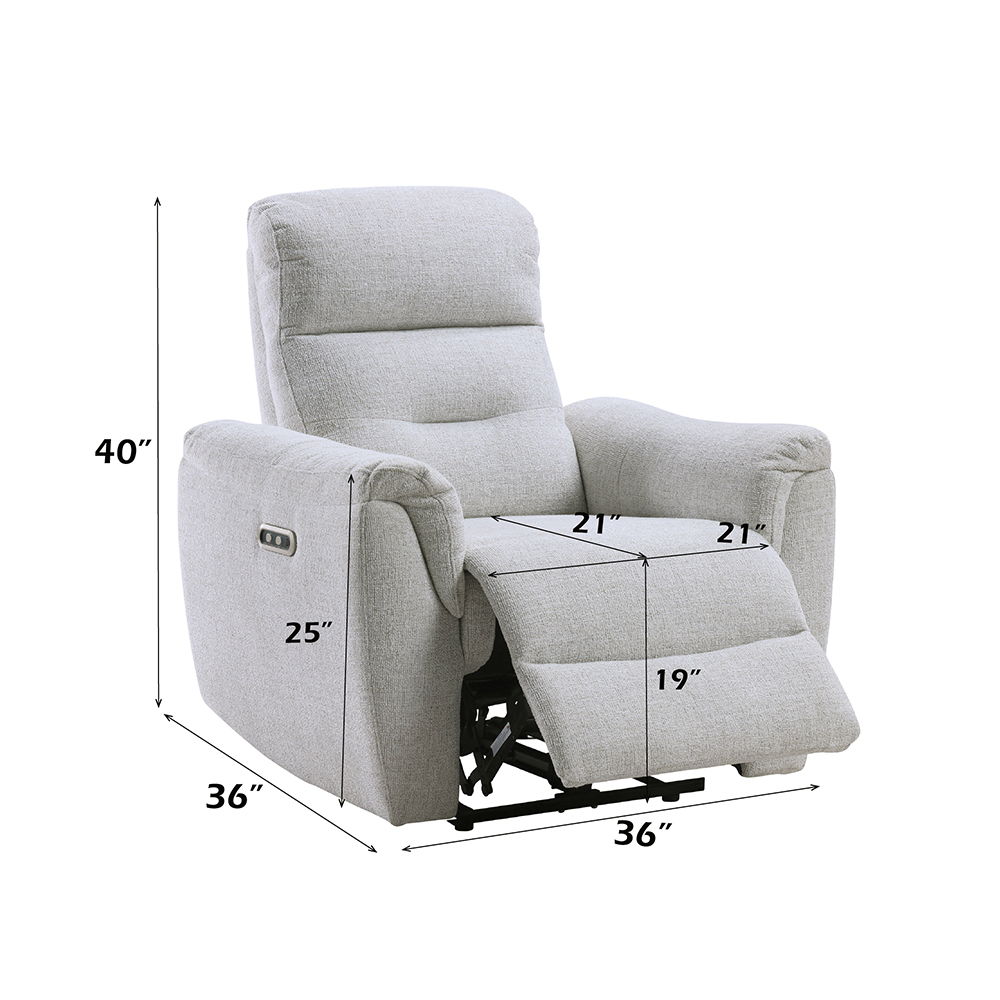Eastre - Power Motion Recliner With USB Port - Beige Chenille, beige, view 7