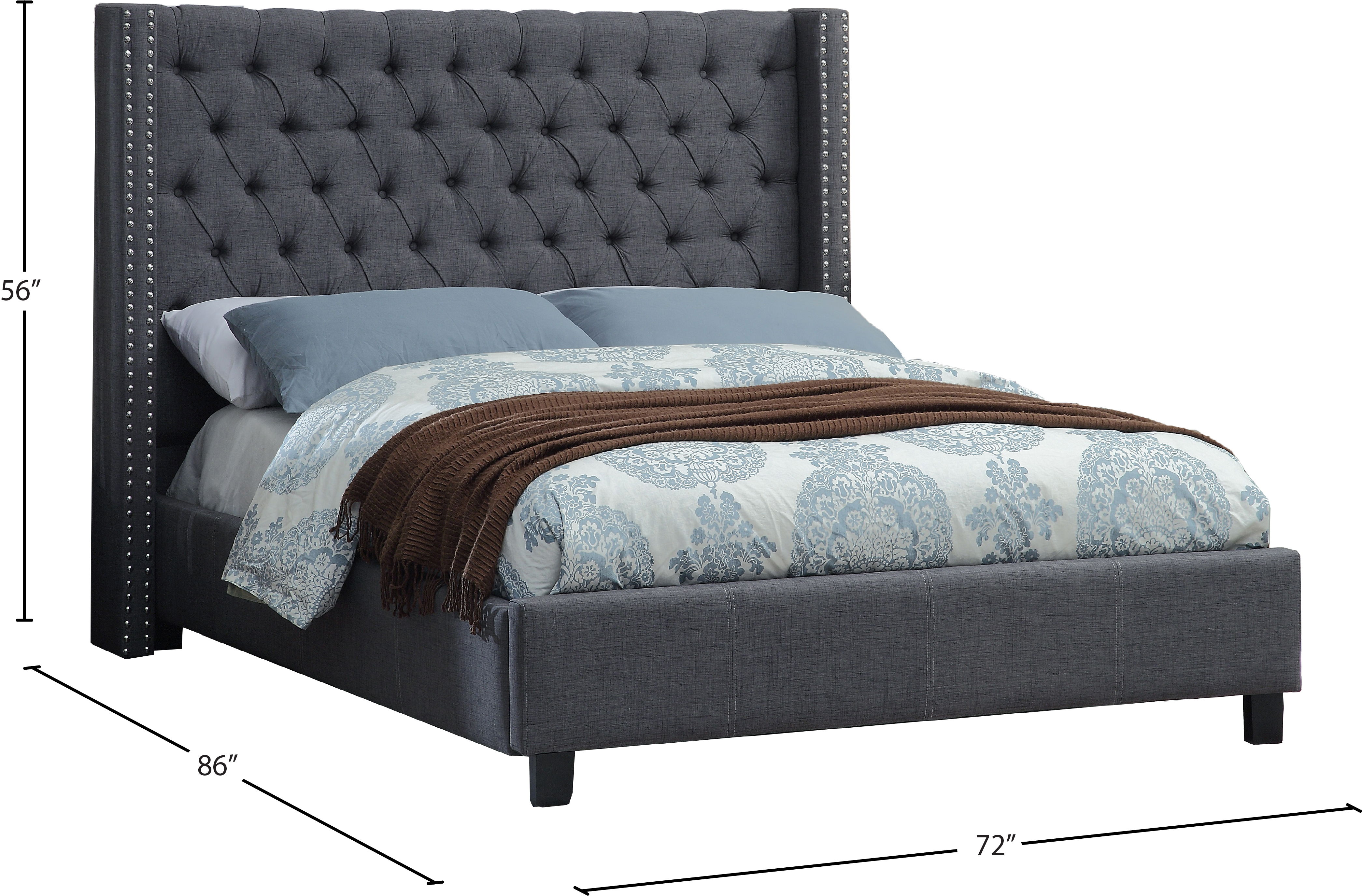 Ashton - Queen Bed - Gray