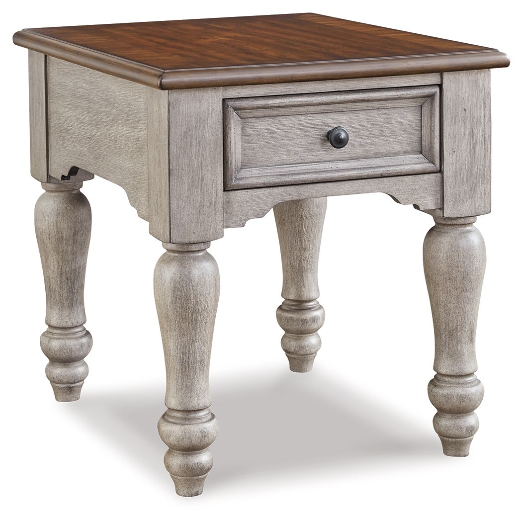 Ashley Lodenbay Rectangular End Table - Antique Gray/Brown