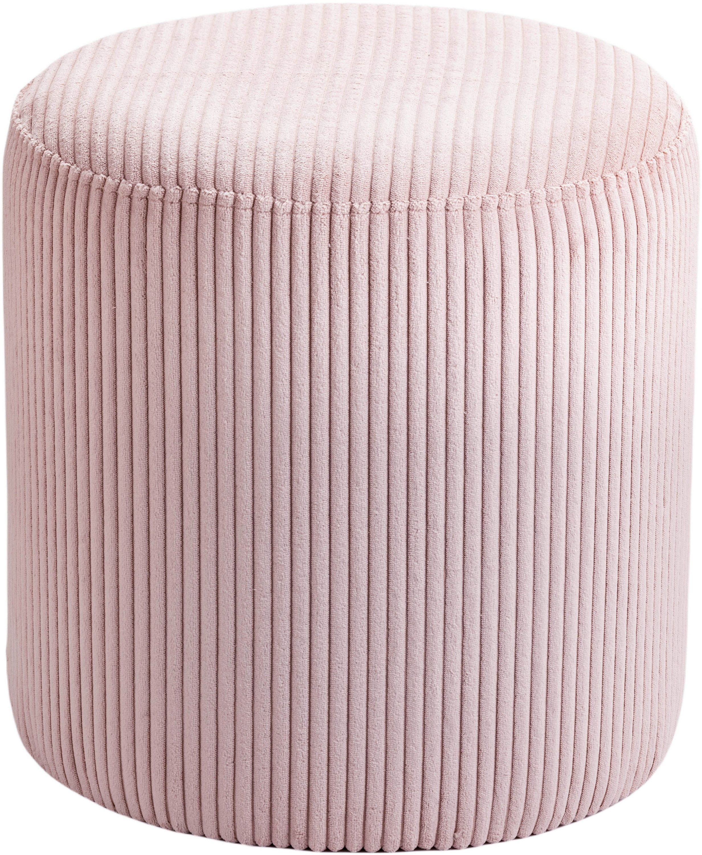 Roy - Round Microsuede Ottoman / Stool - Pink