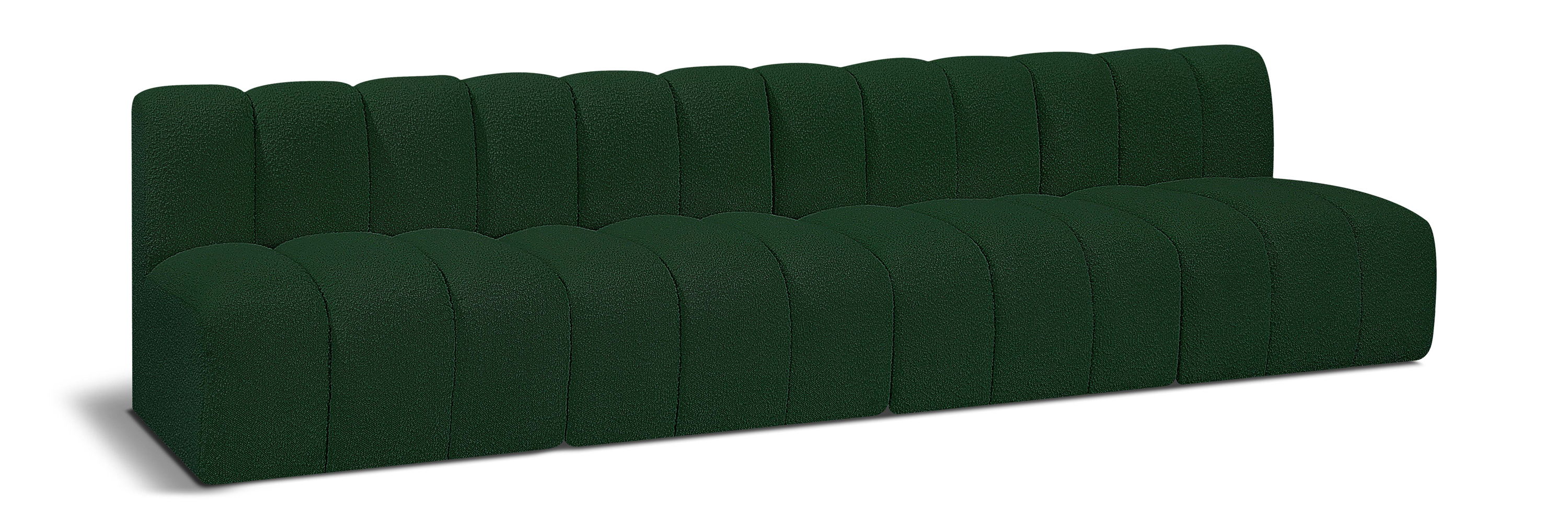 Arc - Boucle Fabric 4 Seats Modular Sofa - Green