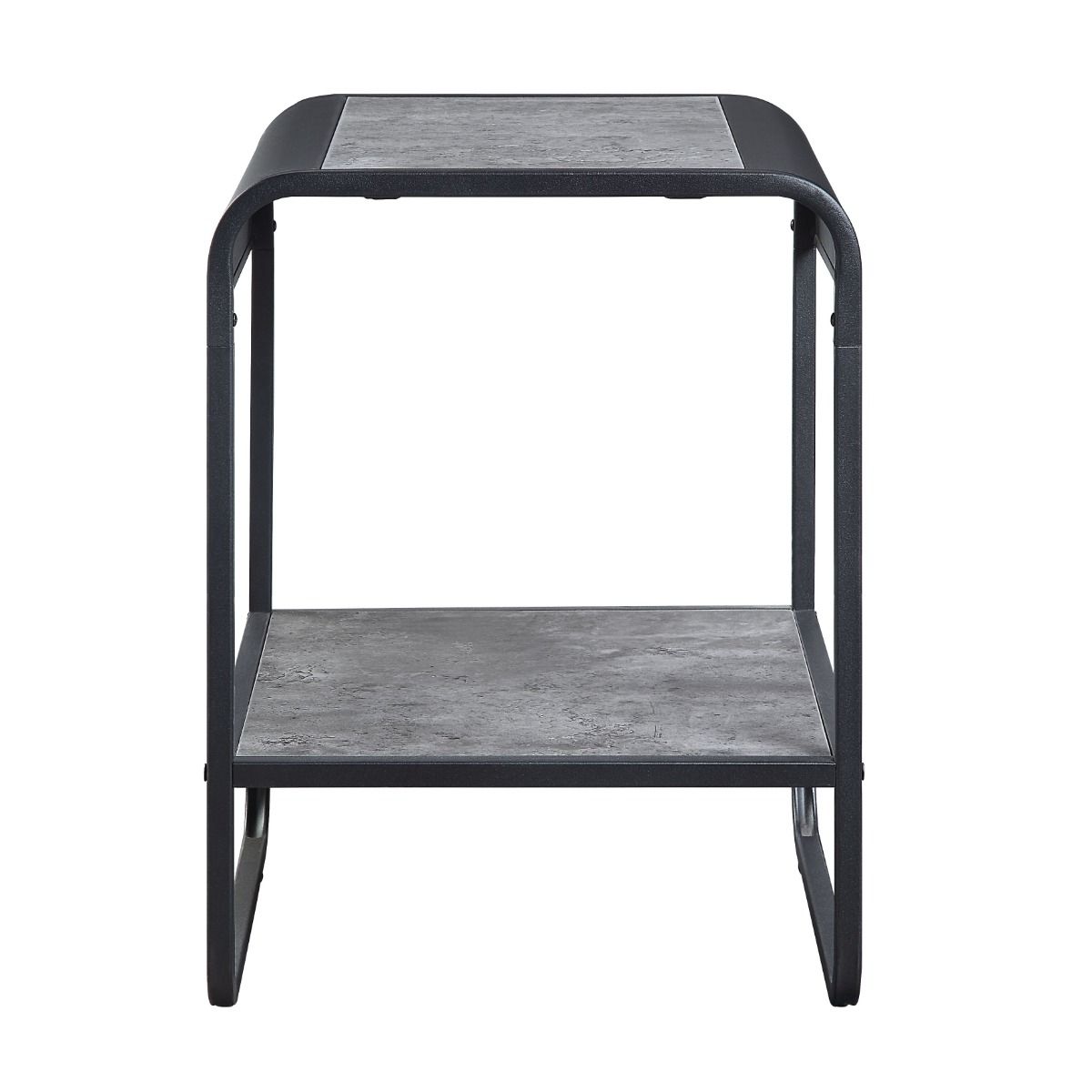 Raziela - 21" End Table - Concrete Gray & Black, black, view 4