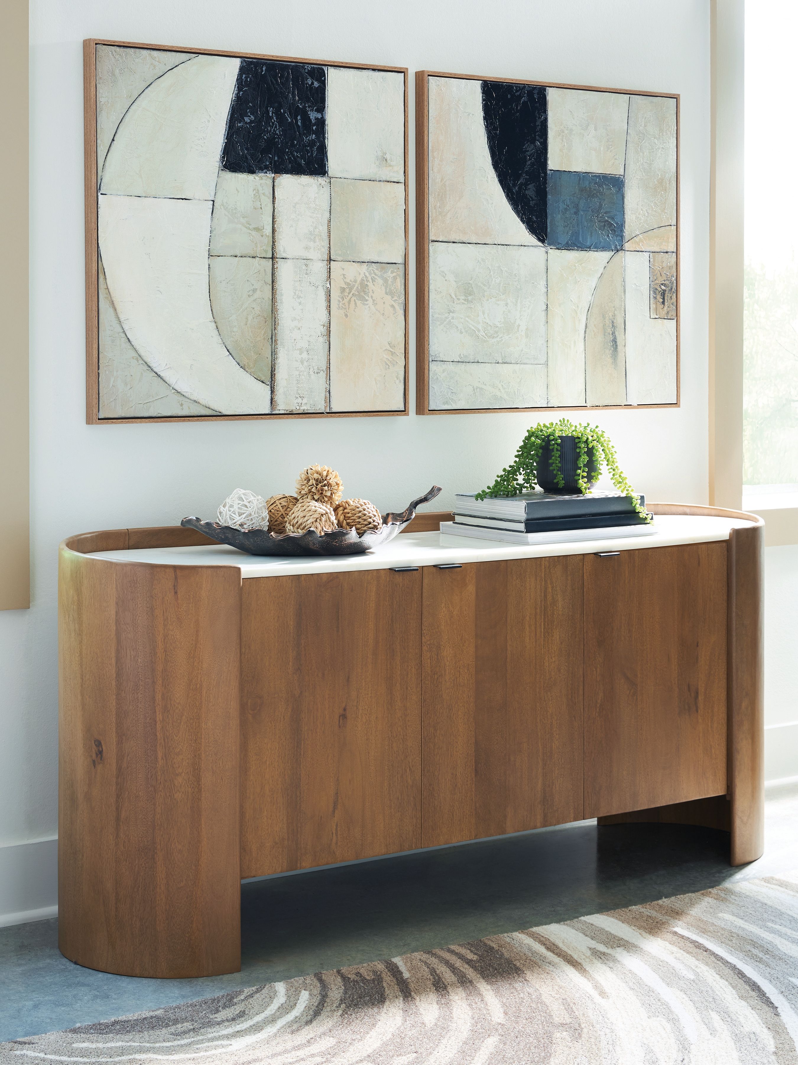 Ashley Furniture Fitzroy - Accent Cabinet - Brown / White - Image 2