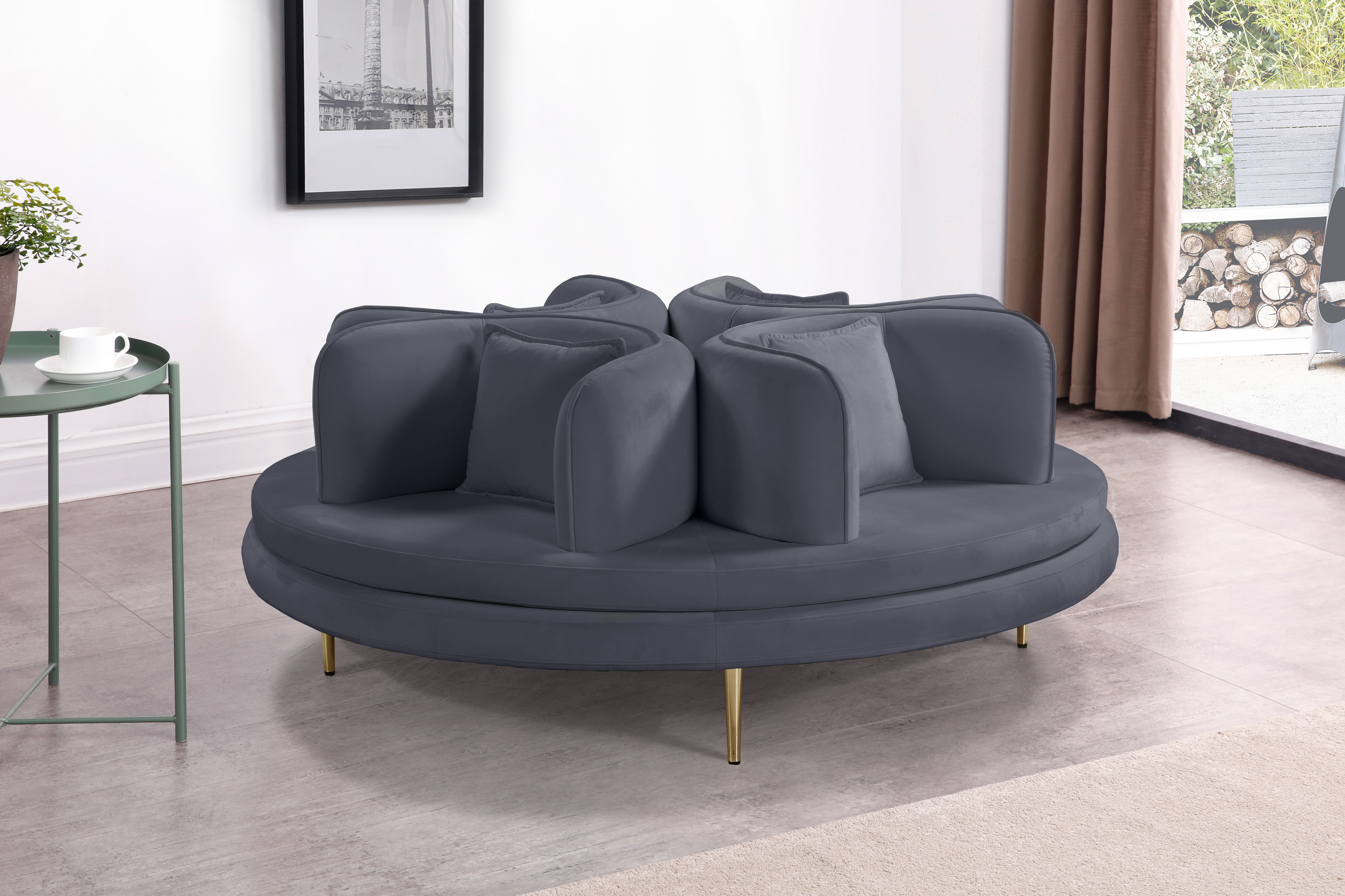 Circlet - Round Sofa Settee - Gray