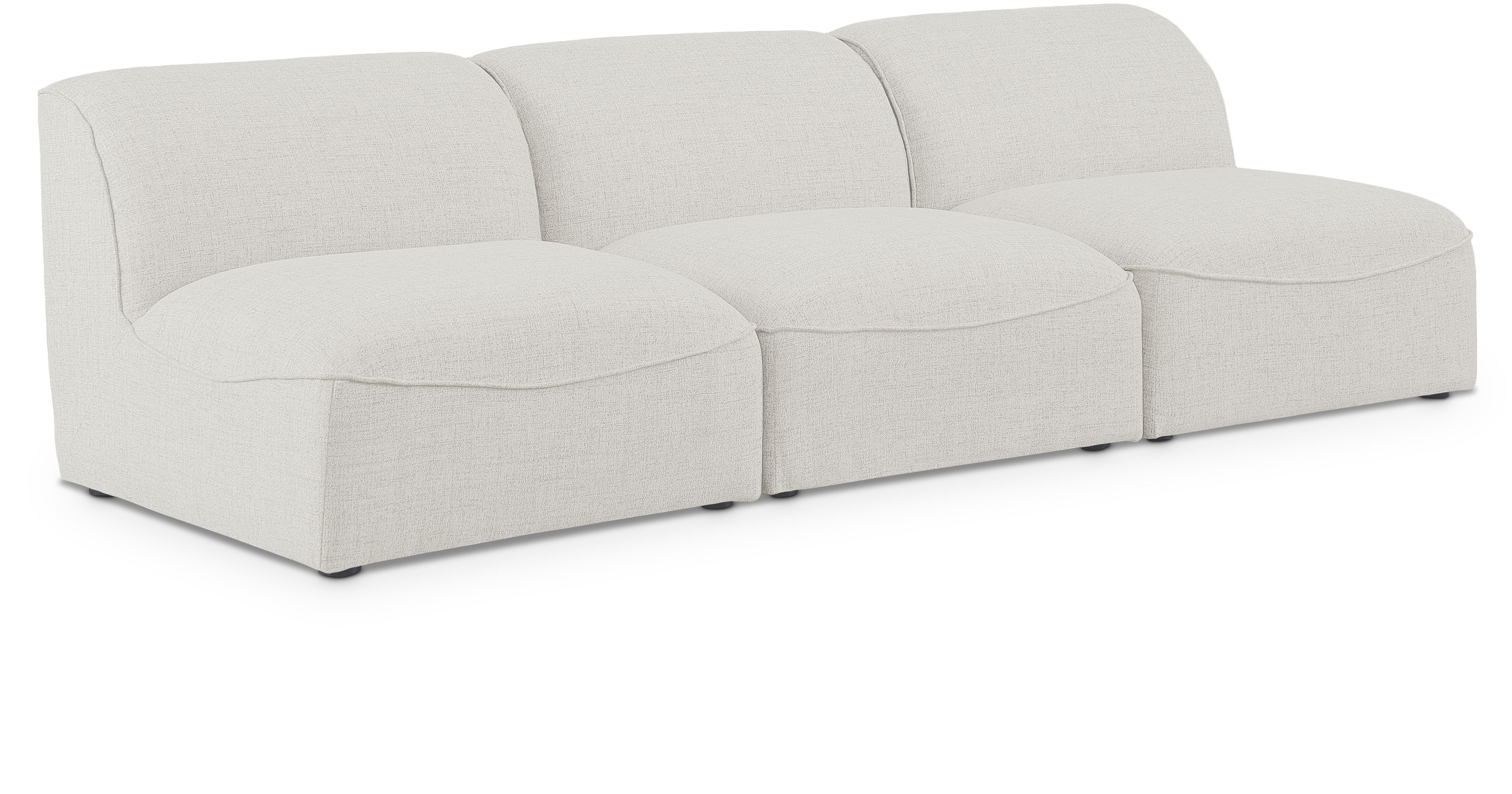 Miramar - 3 Seat Armless Modular Sofa - Cream
