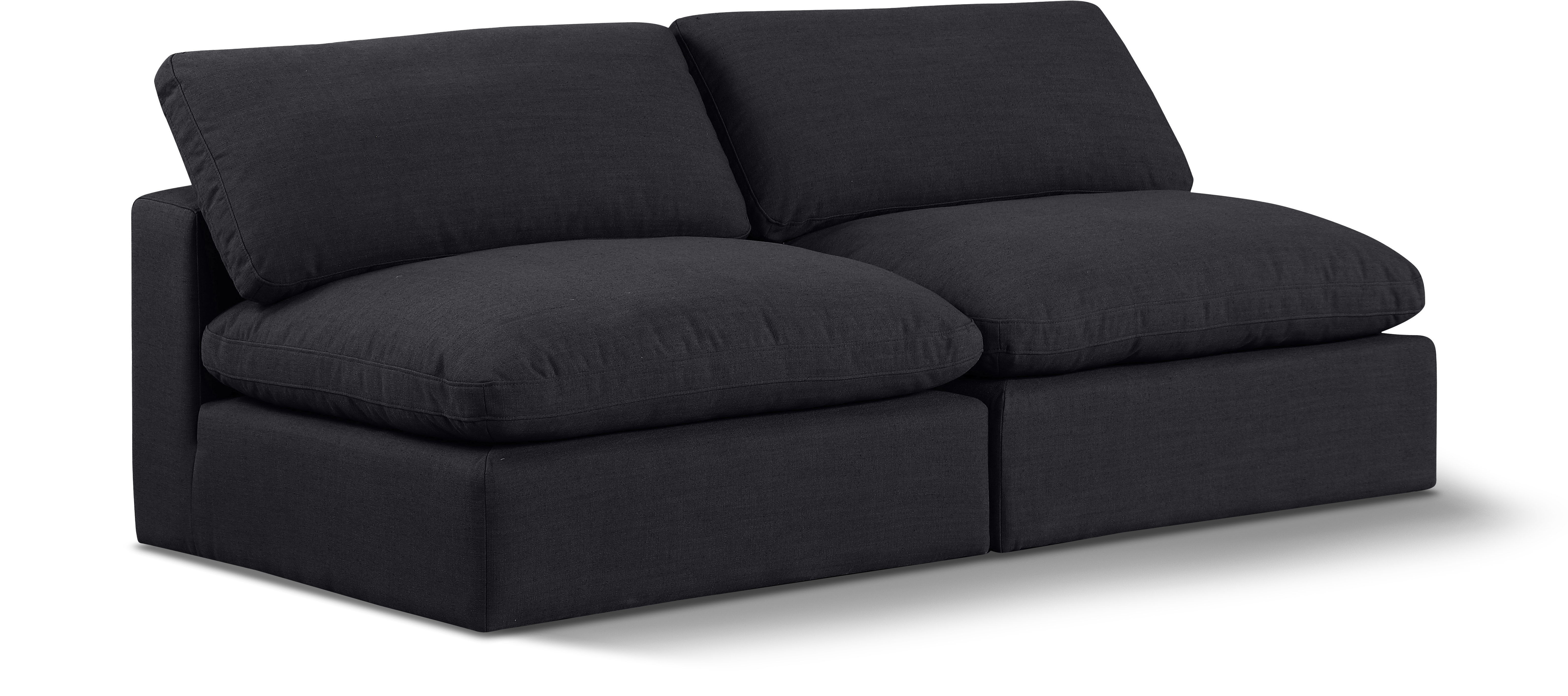 Comfy - Linen Modular Armless Sofa 2 Seats - Charcoal