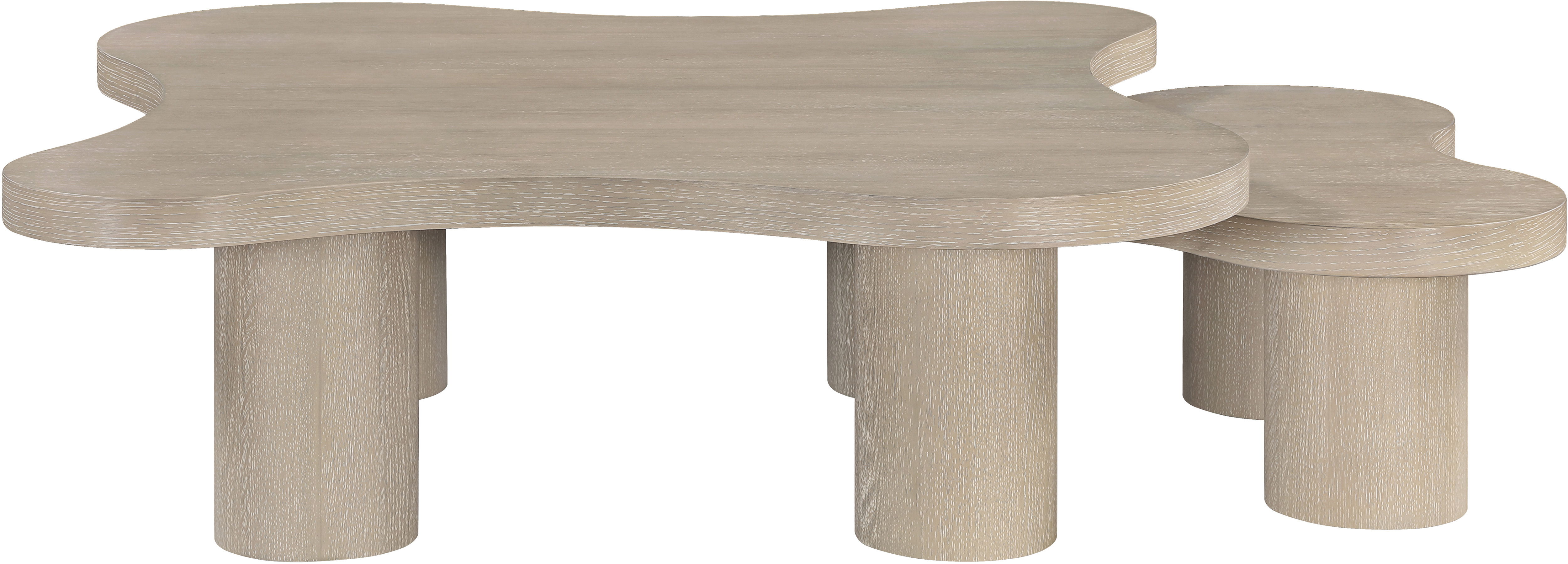Cove - Oak Veneer And Solid Wood 2 Piece Coffee Table - Natural
