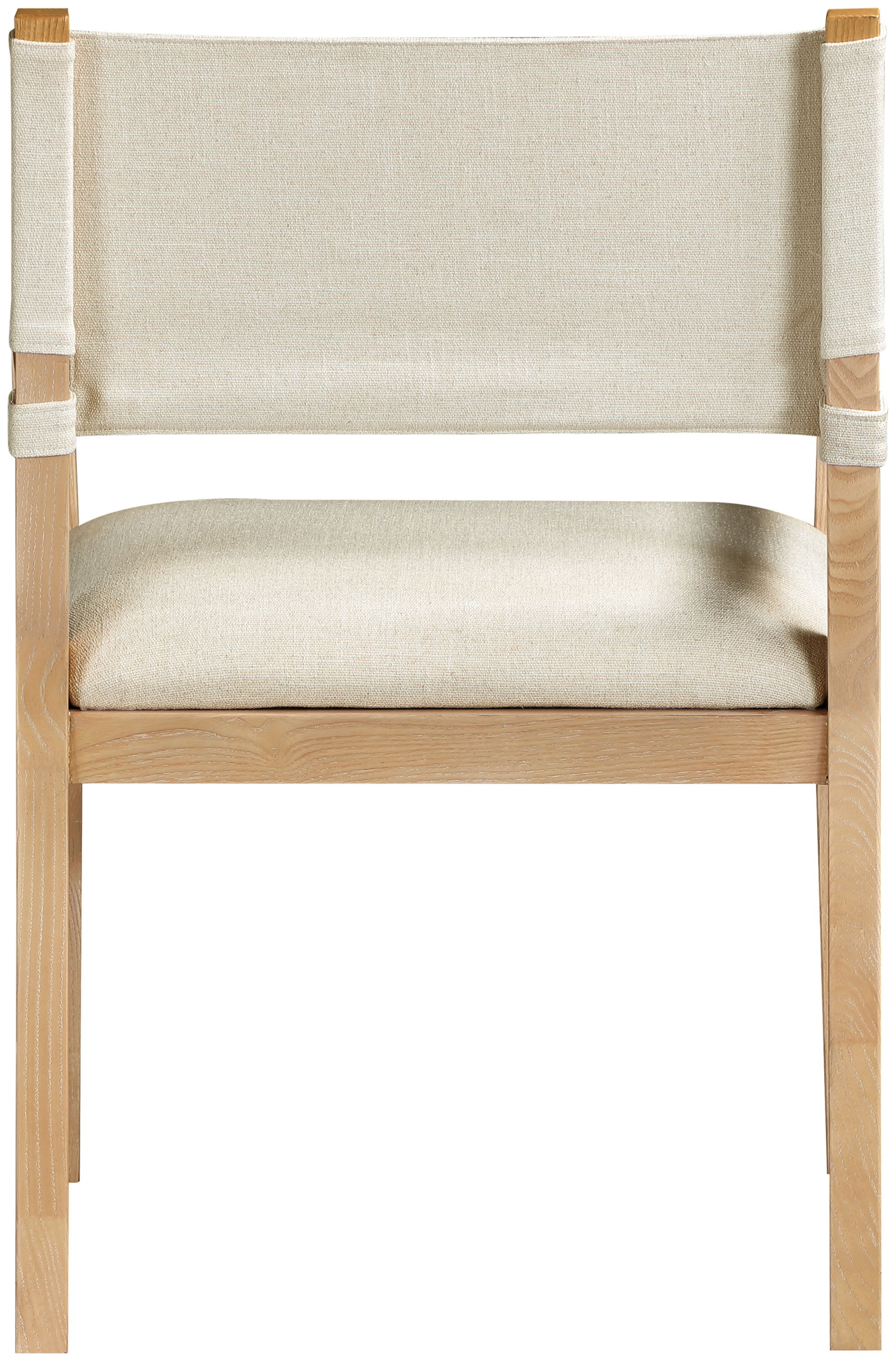 Avon - Linen Textured Performance Fabric Upholstered Dining Arm Chair - Cream