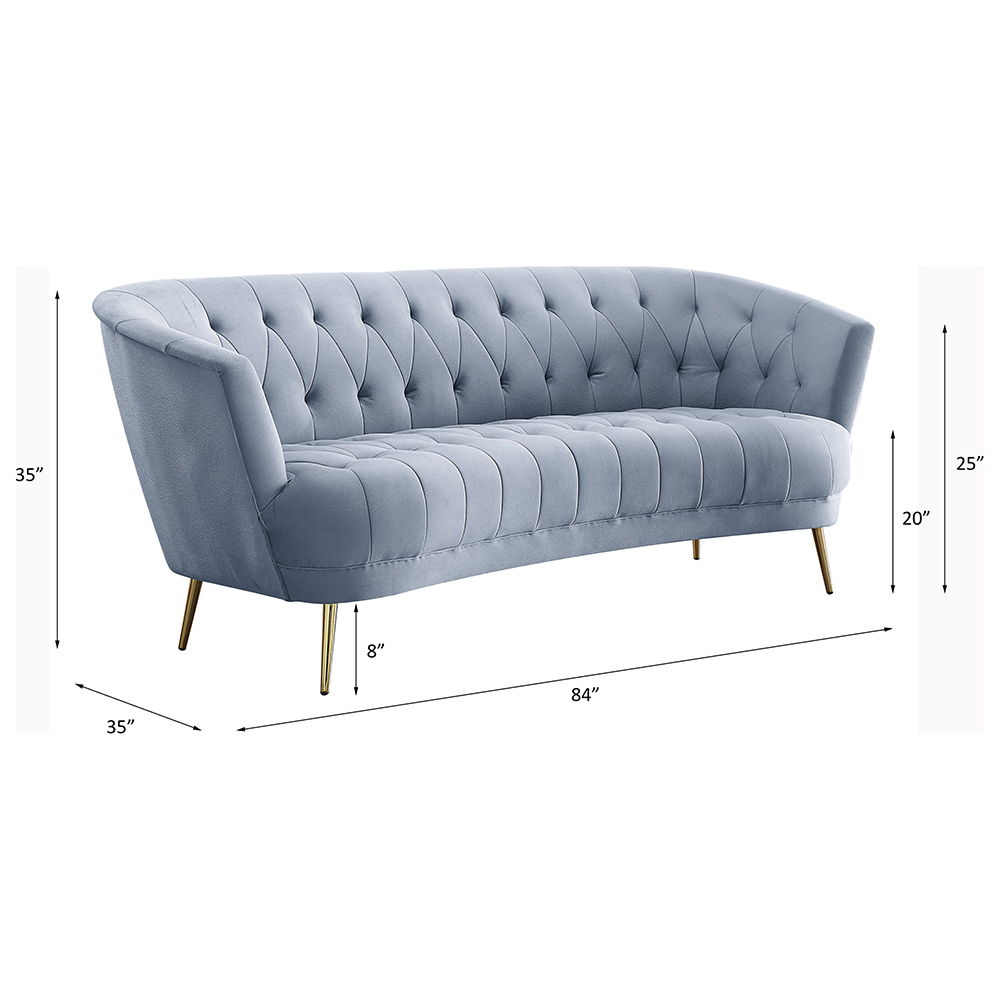 Bayram - Sofa - Light Gray Velvet, light gray, view 6