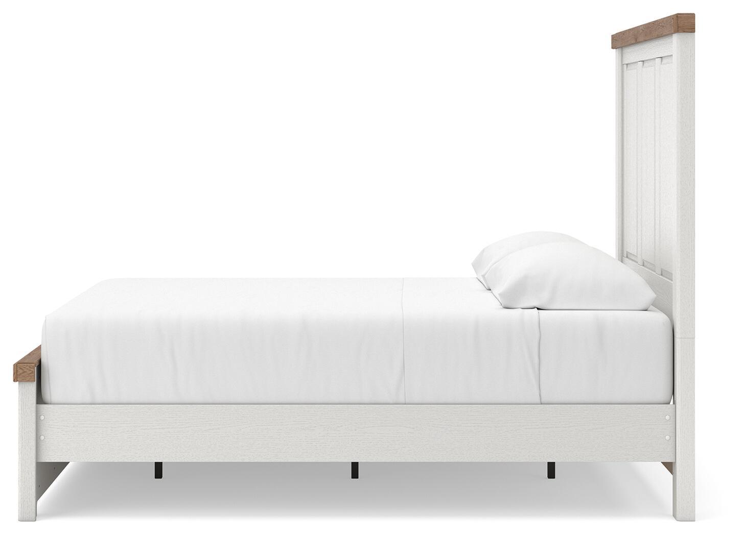 Ashley Furniture Savonport - Queen Panel Bed With Under Bed Storage Unit - White / Brown - Image 8