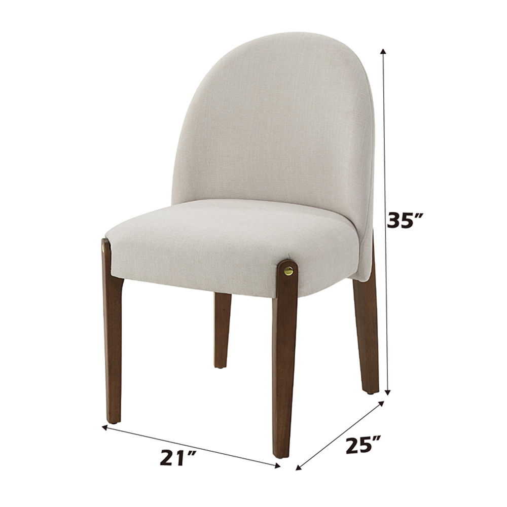 Gamarya - Side Chair (Set of 2) - White Fabric & Oak, white, view 7