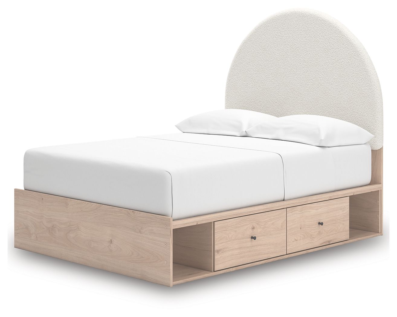 Ashley Furniture Arloster - Full Upholstered Panel Bed With 2 Under Bed Storage Units - Tan / White - Image 4