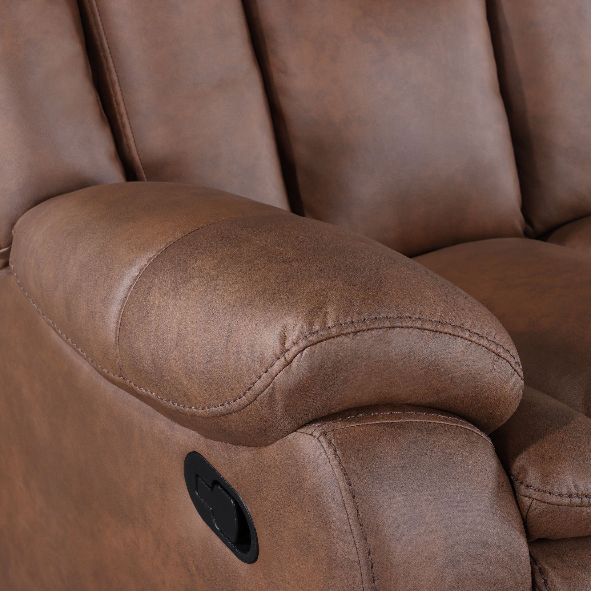 Morello - Console Loveseat With Dual Recliners - Brown, light brown, view 6
