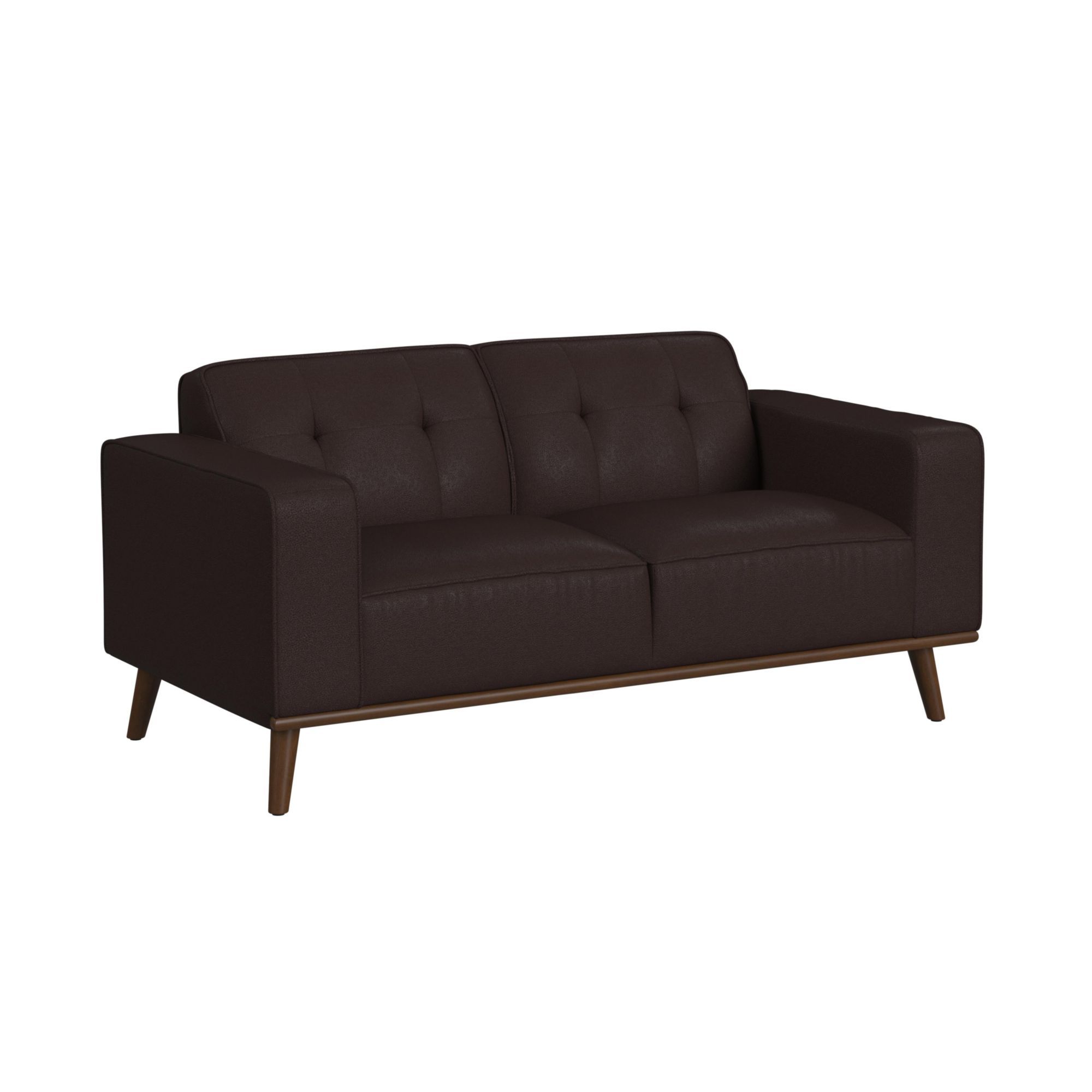 Destiny - Loveseat With Wood Front - Pebble Brown