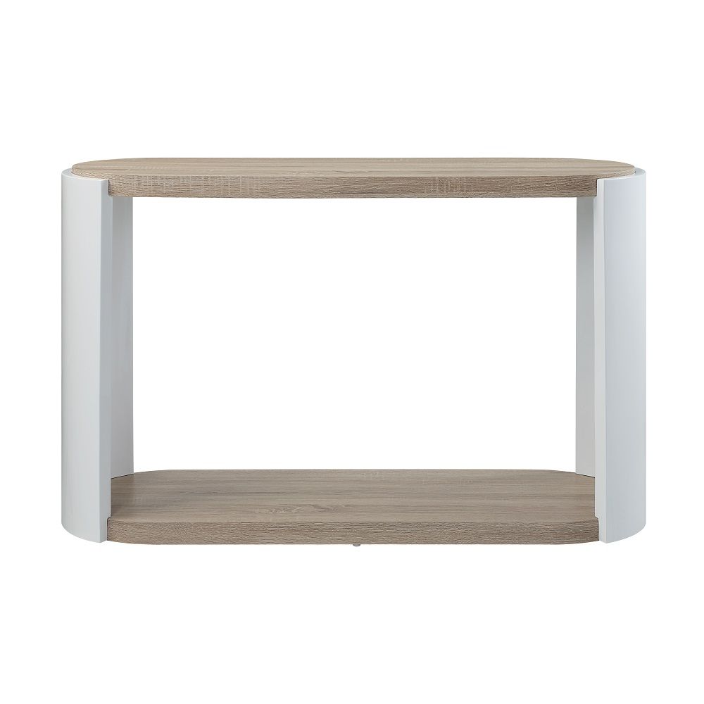 Zoma - Sofa Table - Oak & White High Gloss, white, view 7