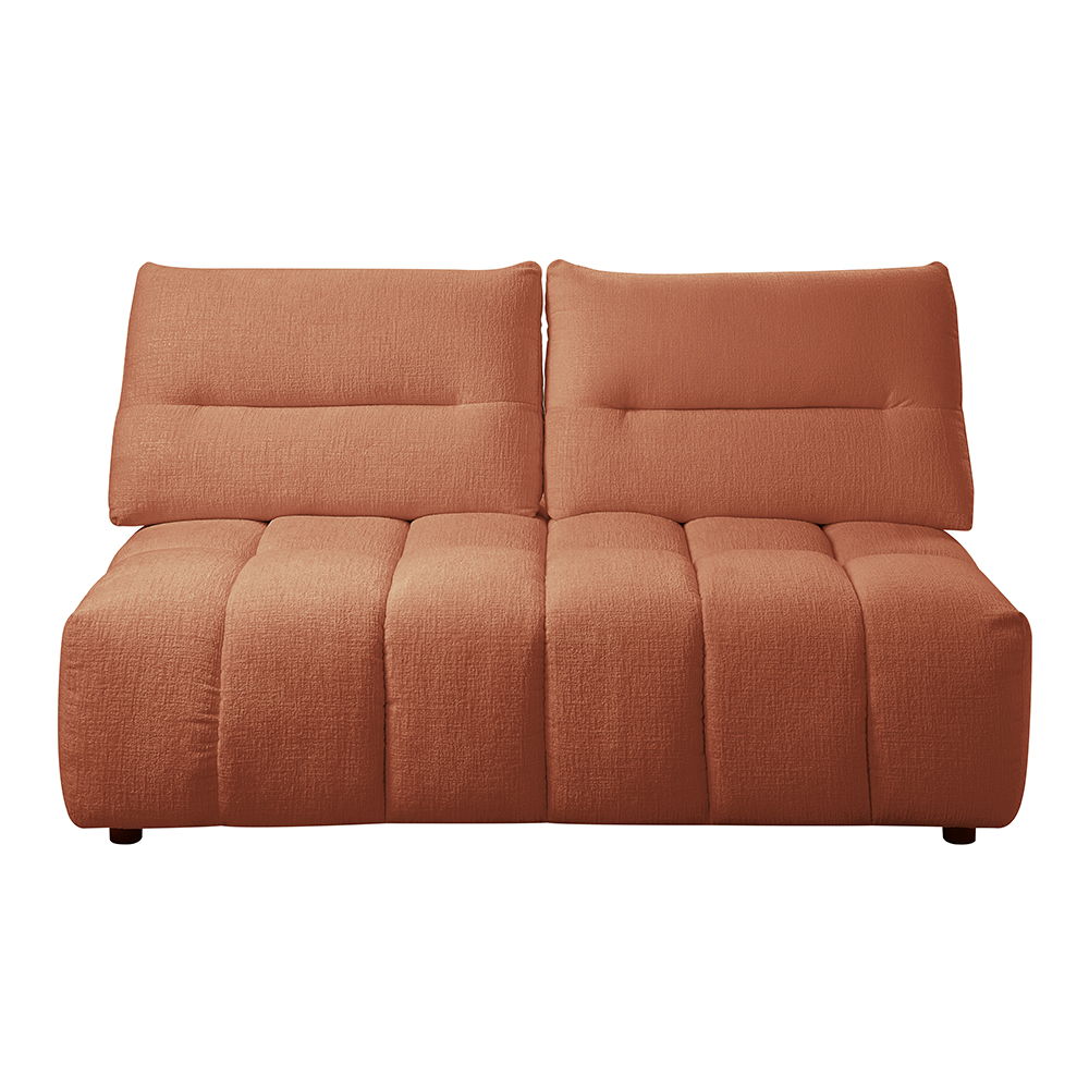 Loanna - Modular - Loveseat - Coral Red Linen, light brown, view 4